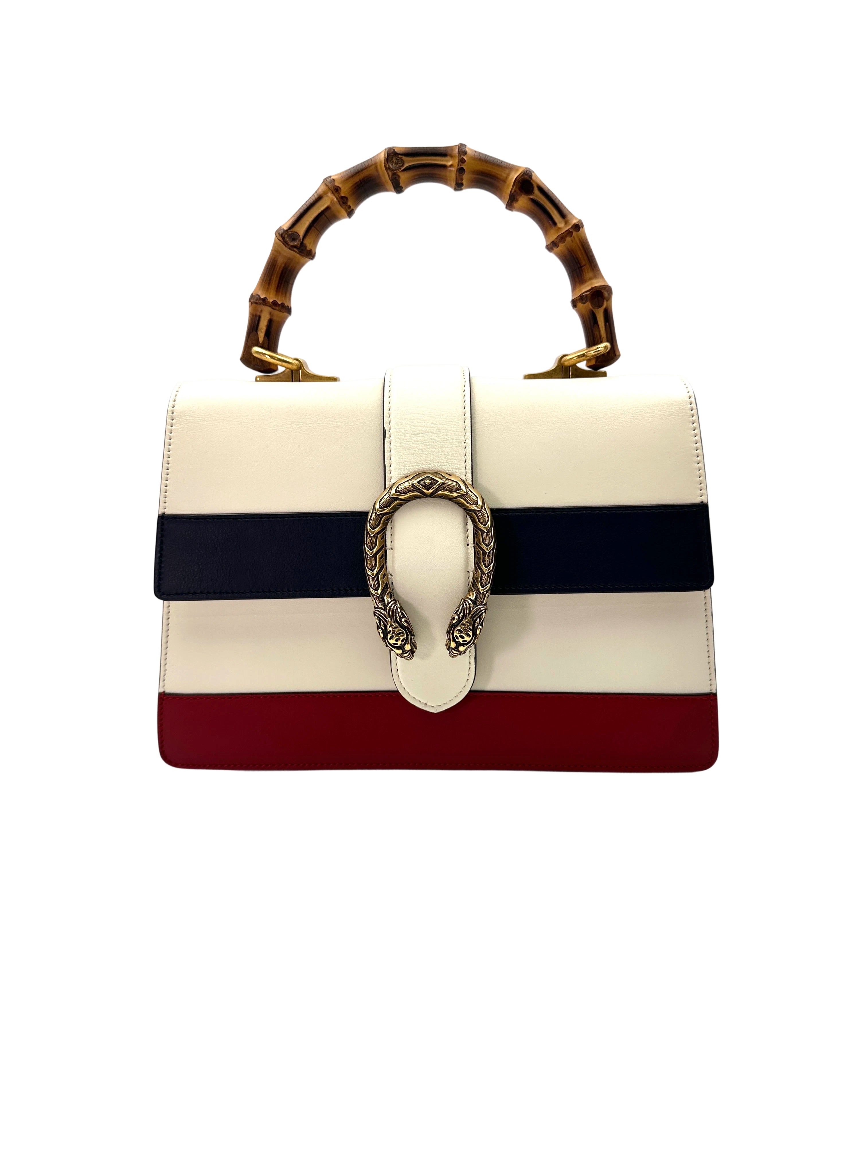 Gucci Dionysus Multicolor Leather Medium Size Bamboo Top Handle Bag GG875