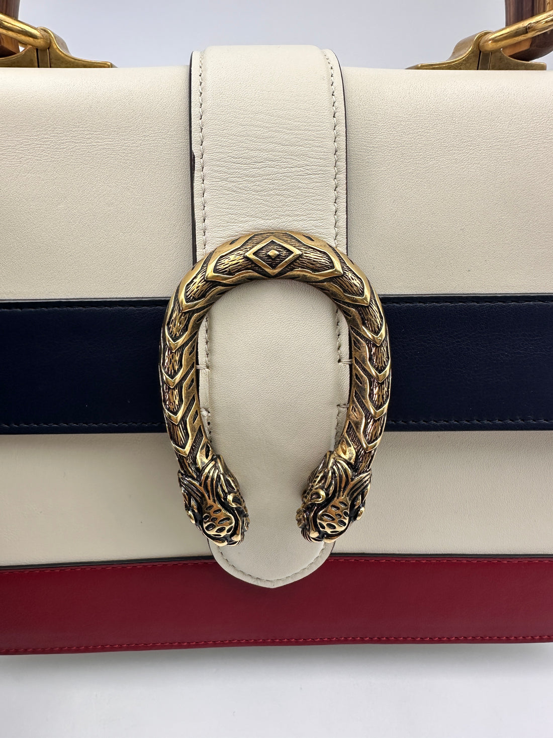 Gucci Dionysus Multicolor Leather Medium Size Bamboo Top Handle Bag GG875
