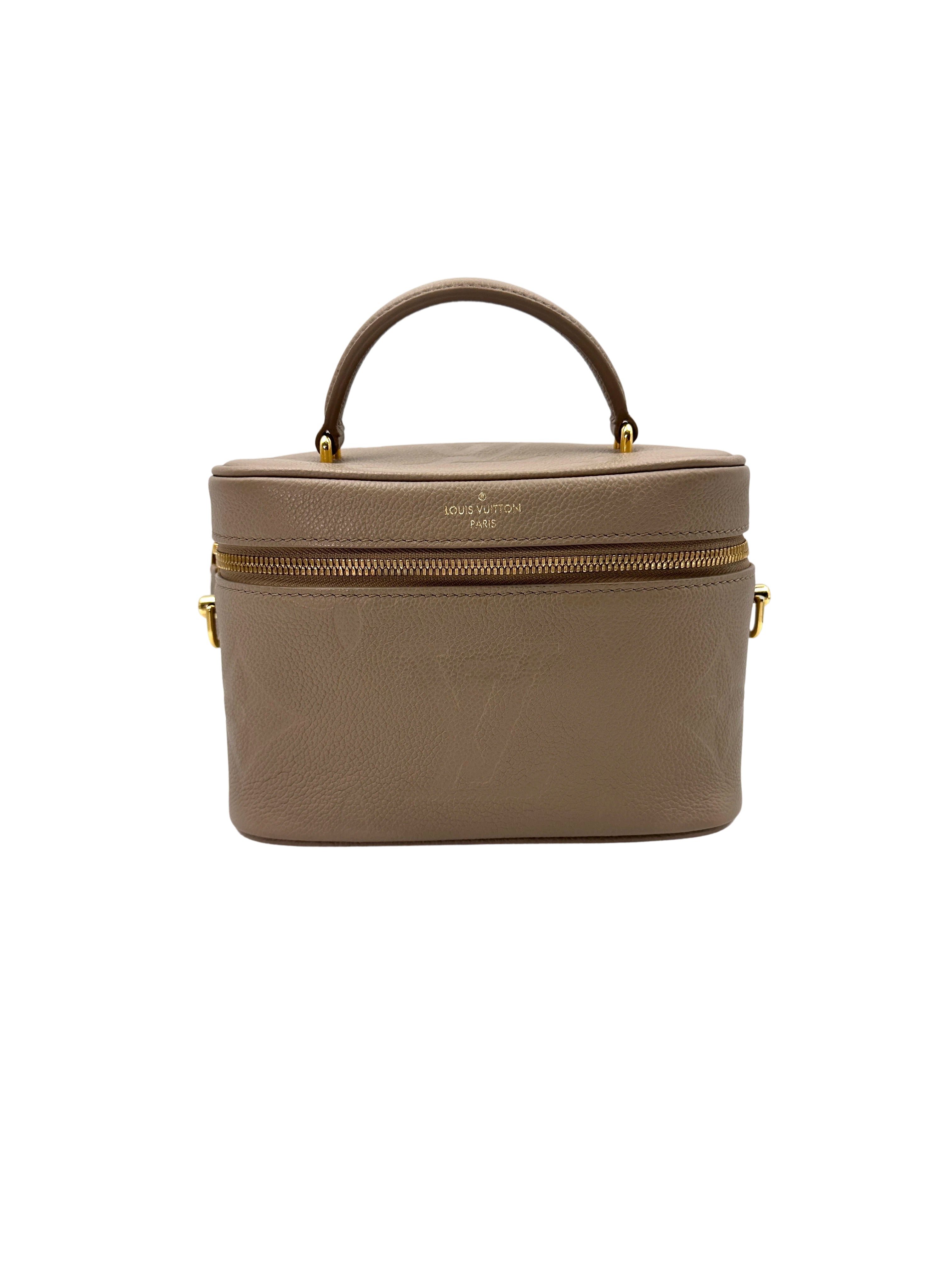 Louis Vuitton Vanity PM Beige Monogram Empreinte Leather Handle Bag LV2526