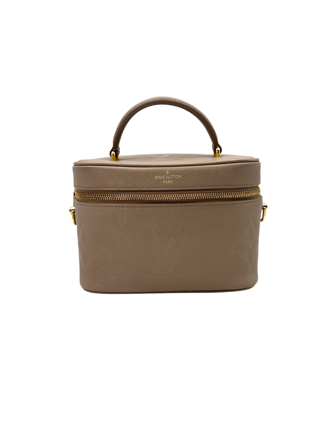Louis Vuitton Vanity PM Beige Monogram Empreinte Leather Handle Bag LV2526