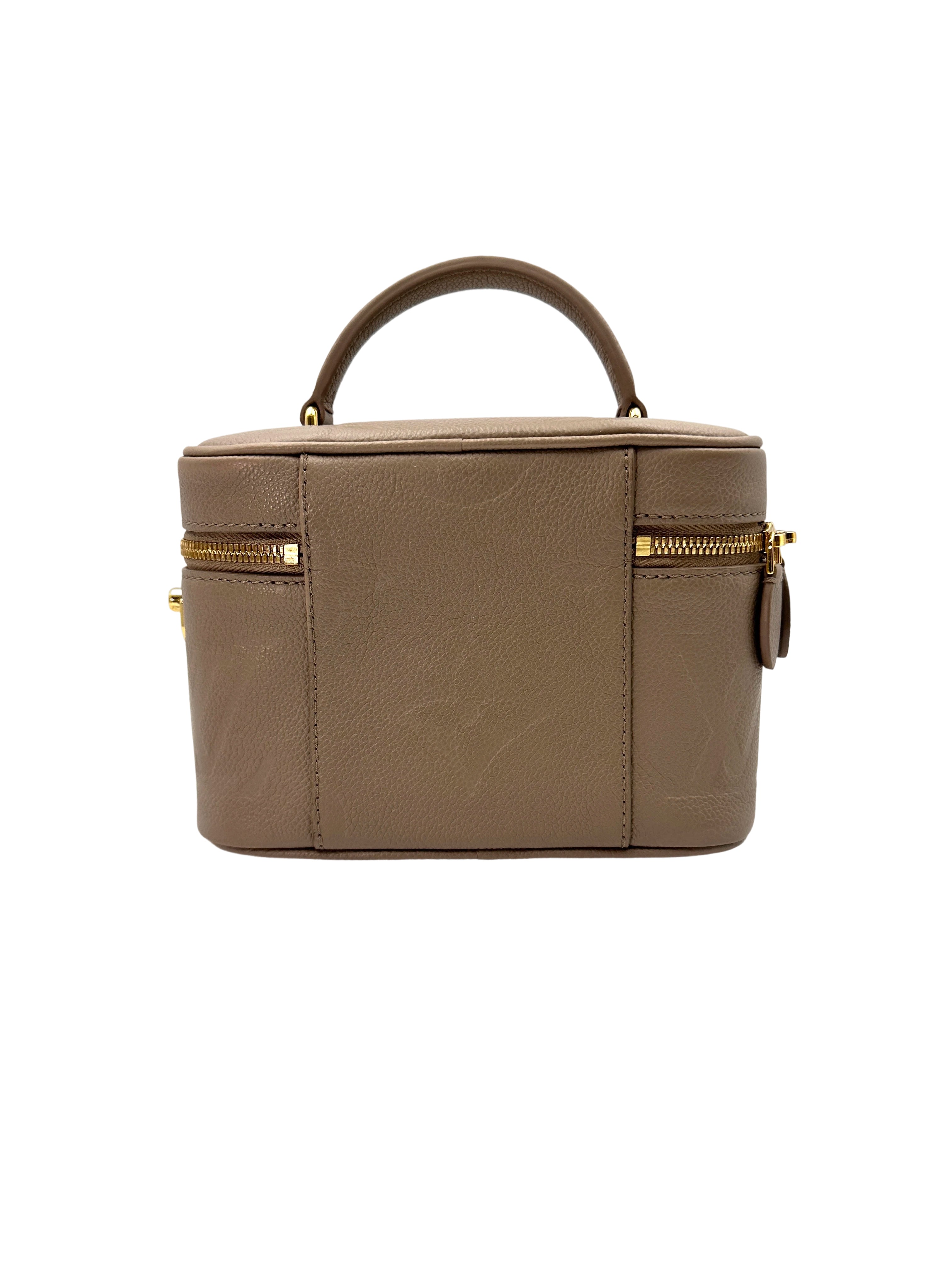 Louis Vuitton Vanity PM Beige Monogram Empreinte Leather Handle Bag LV2526
