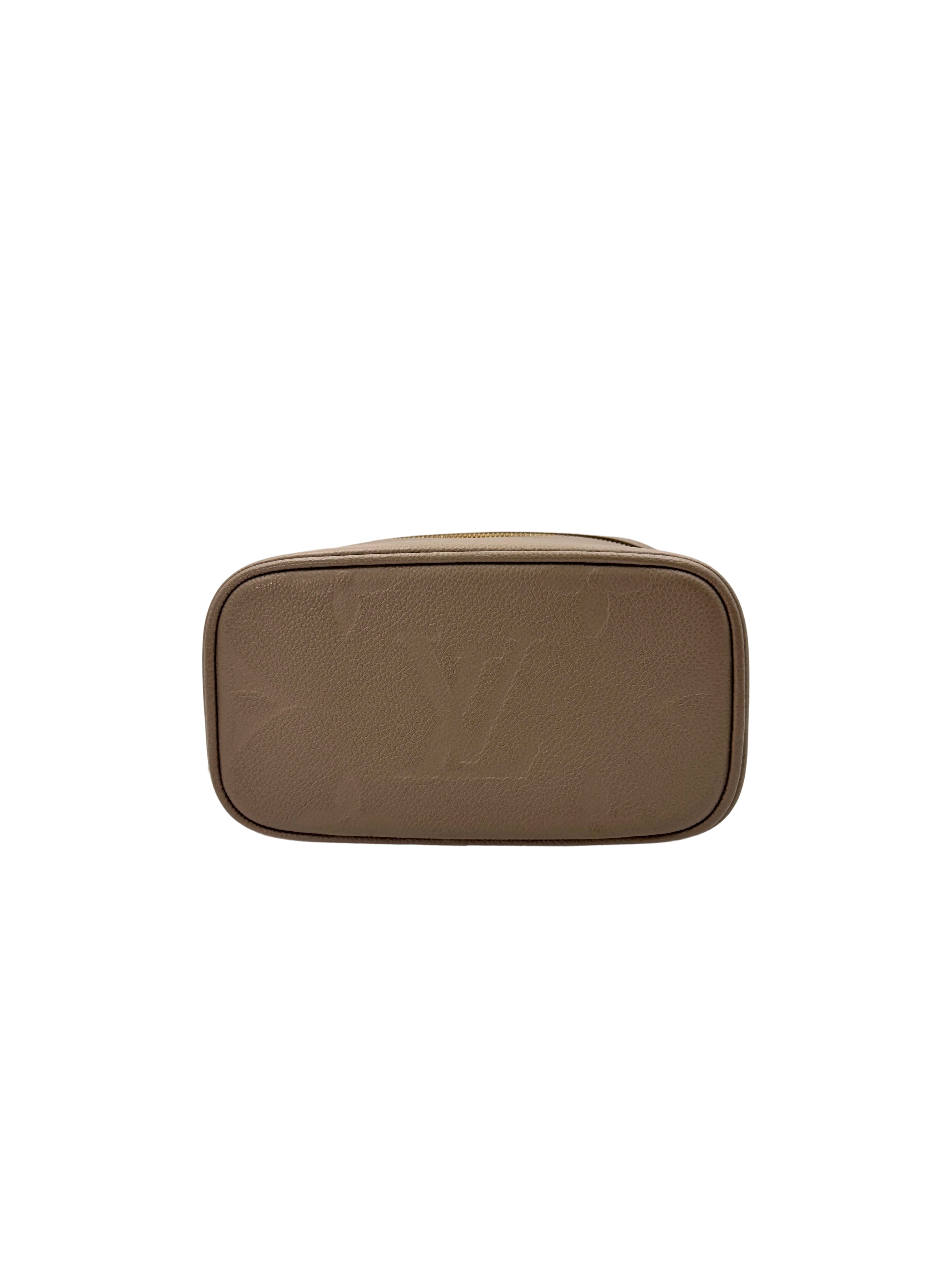 Louis Vuitton Vanity PM Beige Monogram Empreinte Leather Handle Bag LV2526