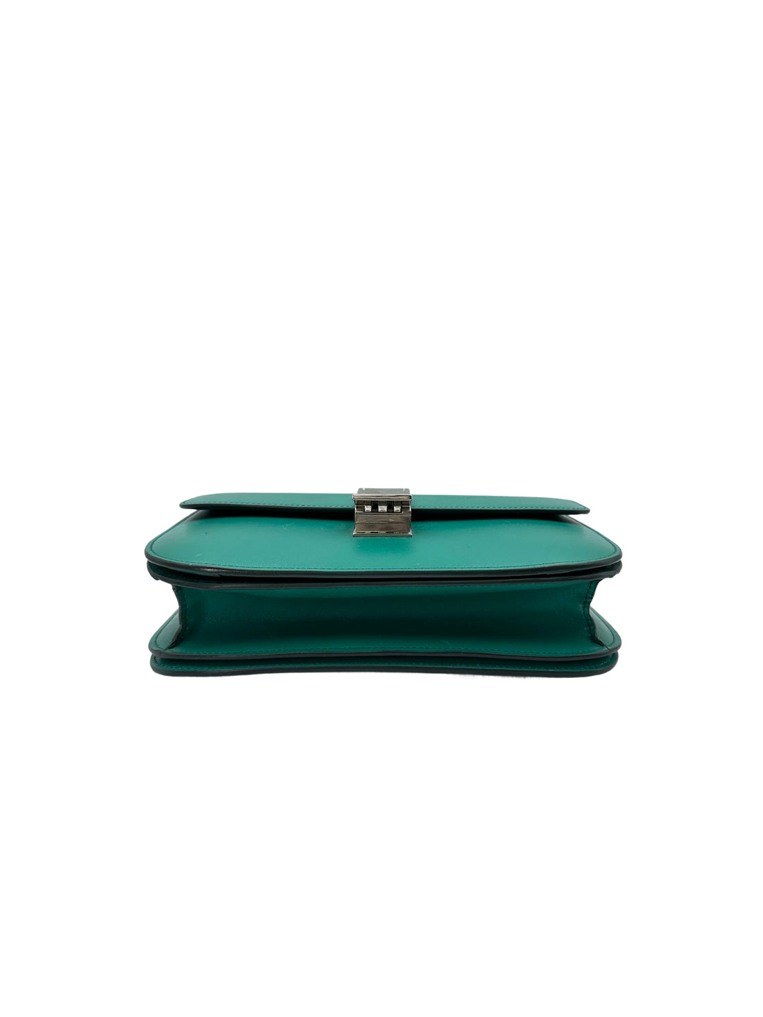 Celine Classic Box Green Leather Medium Size Shoulder Bag CE154