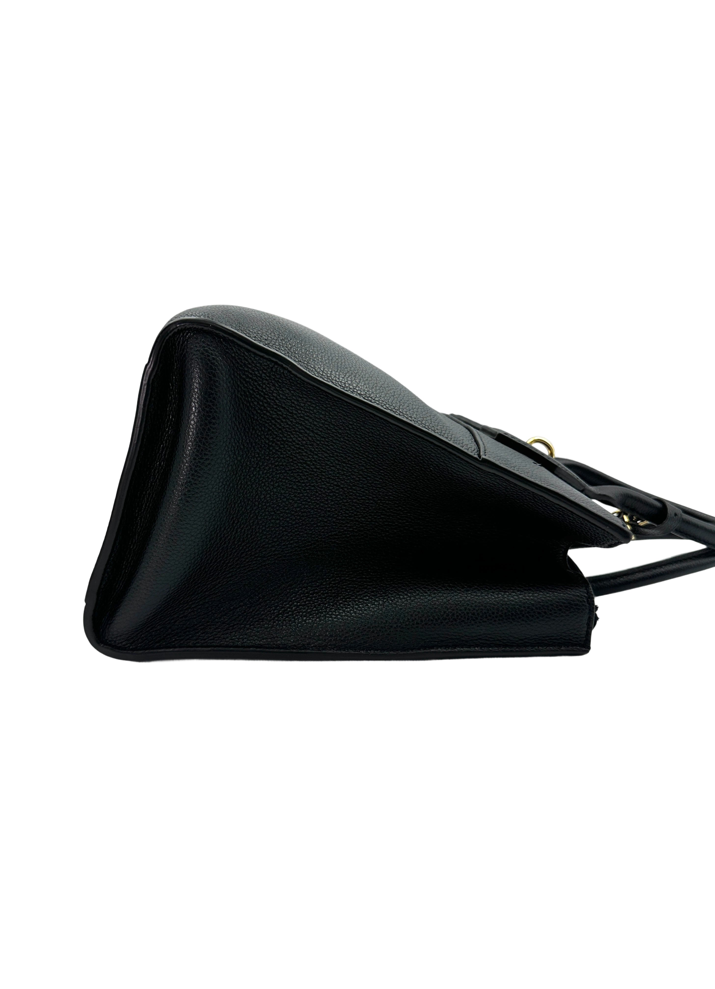 Louis Vuitton City Steamer PM Black Grained Leather Handle Bag LV2529