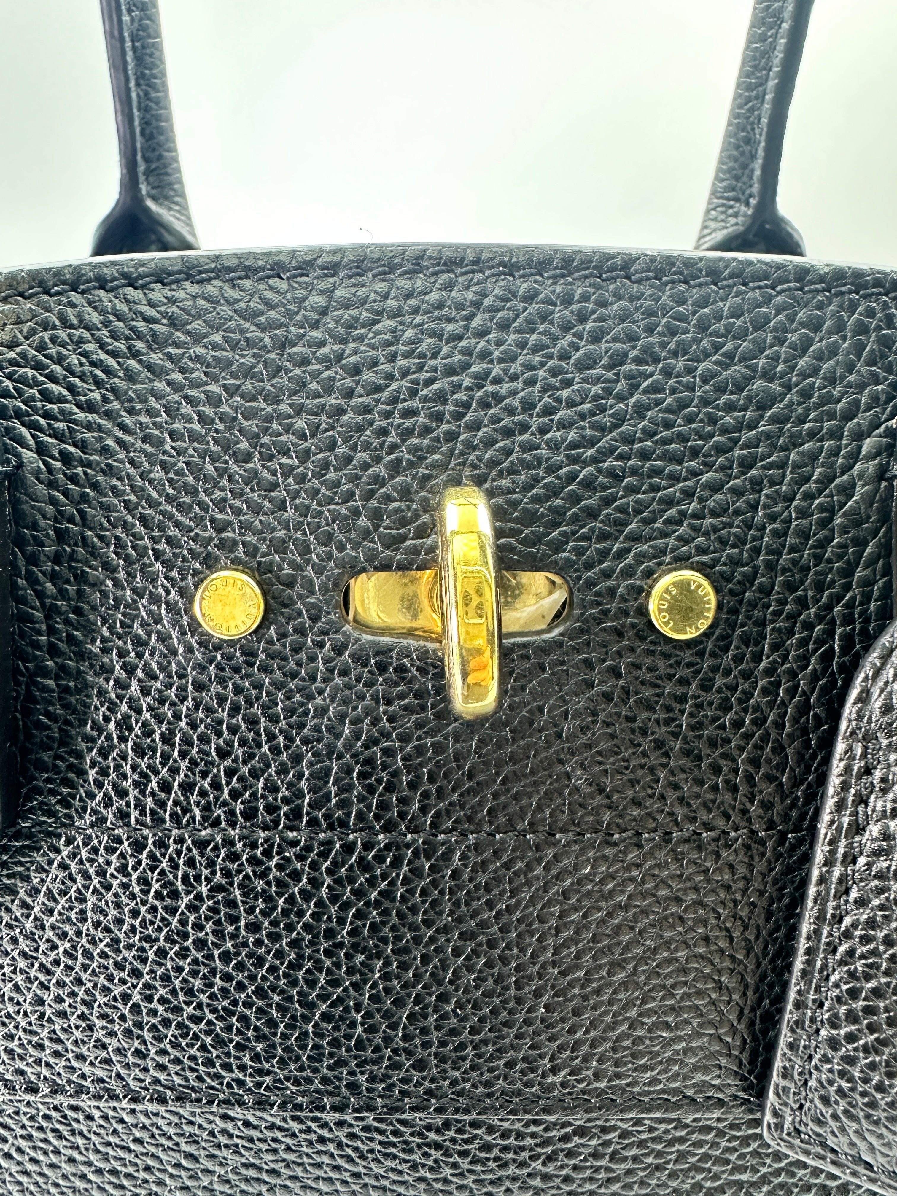 Louis Vuitton City Steamer PM Black Grained Leather Handle Bag LV2529