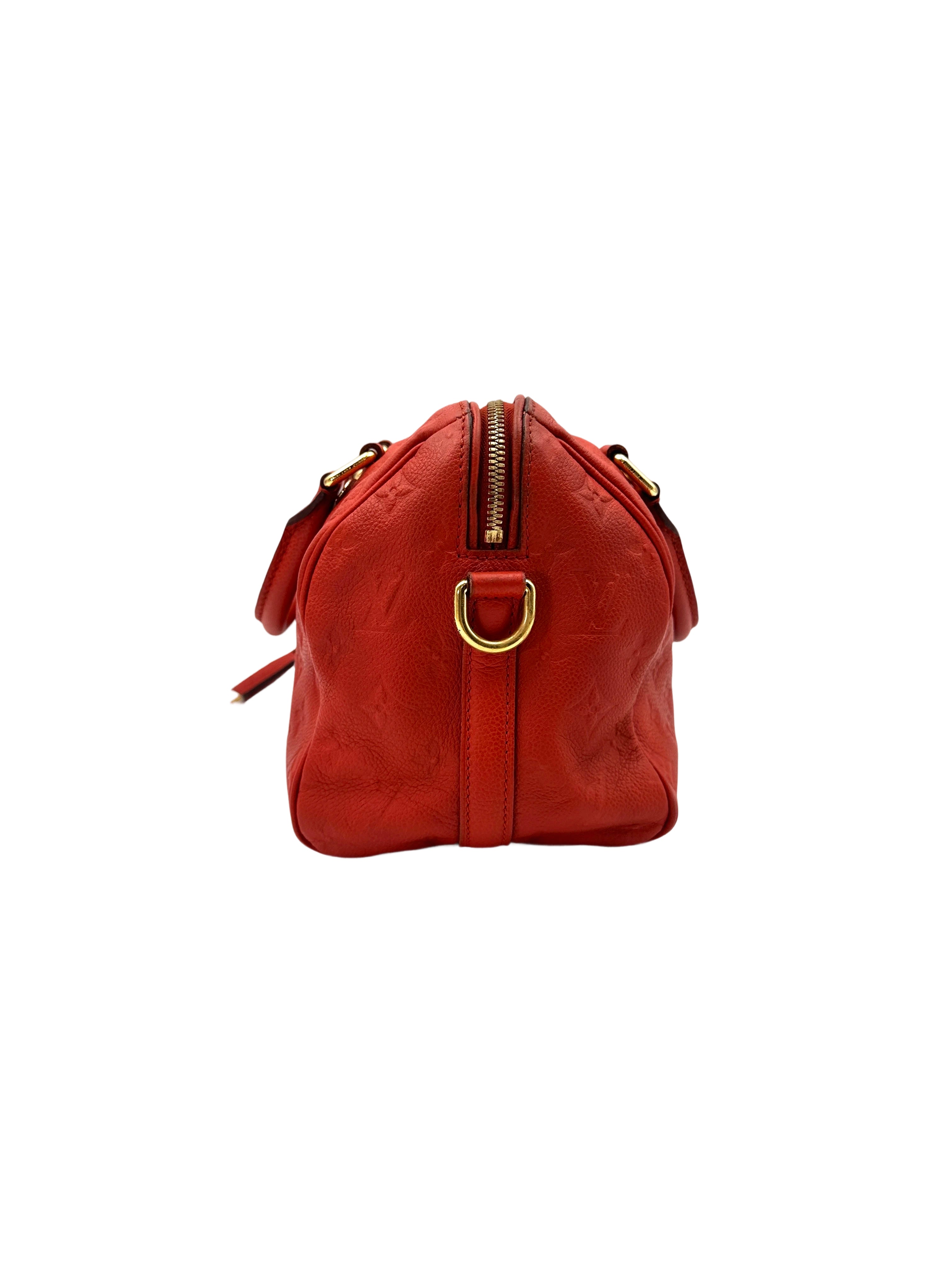 Louis Vuitton Speedy25 Red Monogram Empreinte Leather Handle Bag LV2534