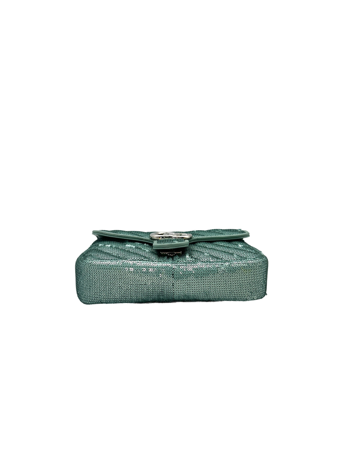 Gucci GG Marmont Green Sequin Small Size Shoulder Bag GG885