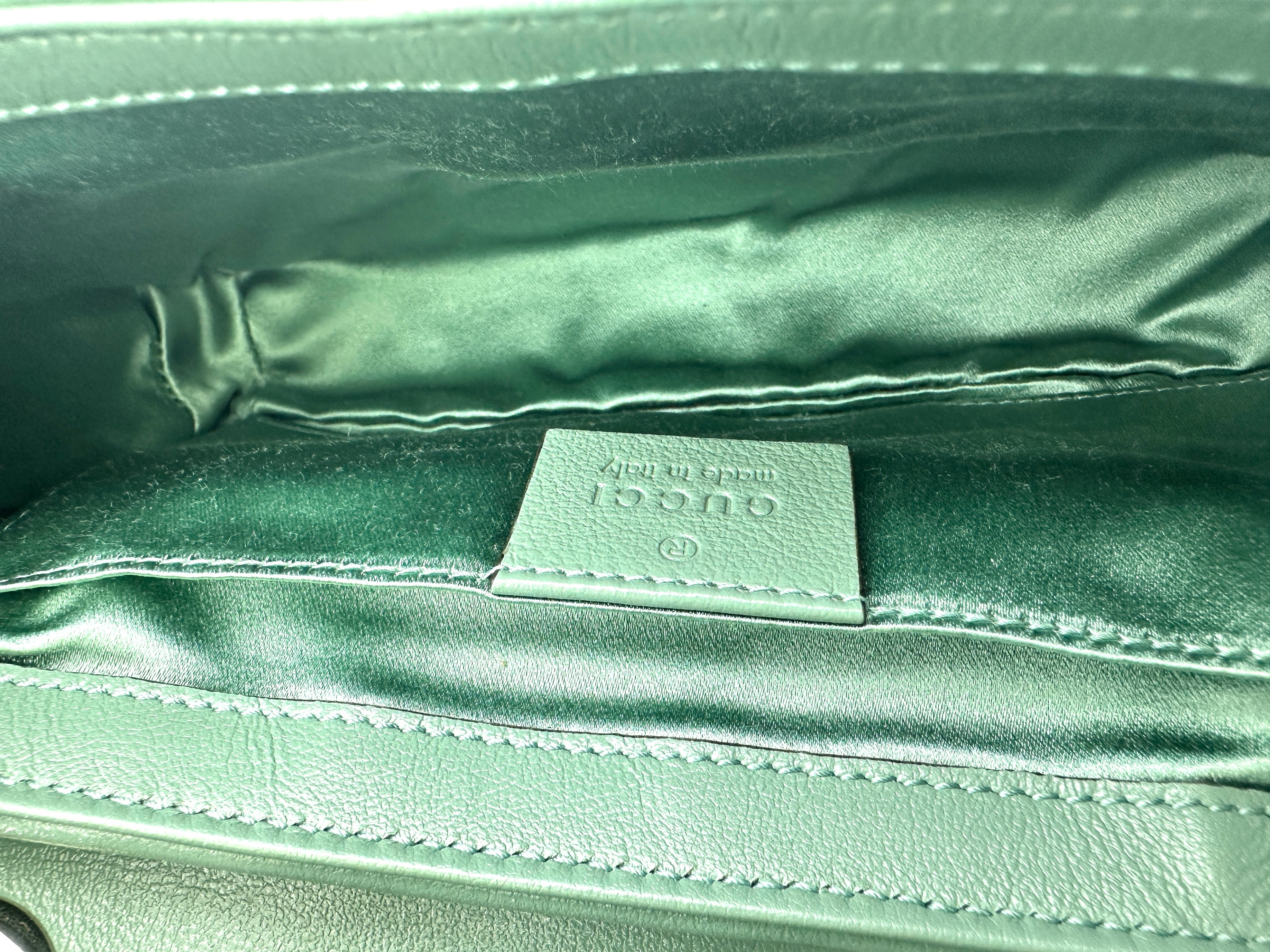 Gucci GG Marmont Green Sequin Small Size Shoulder Bag GG885