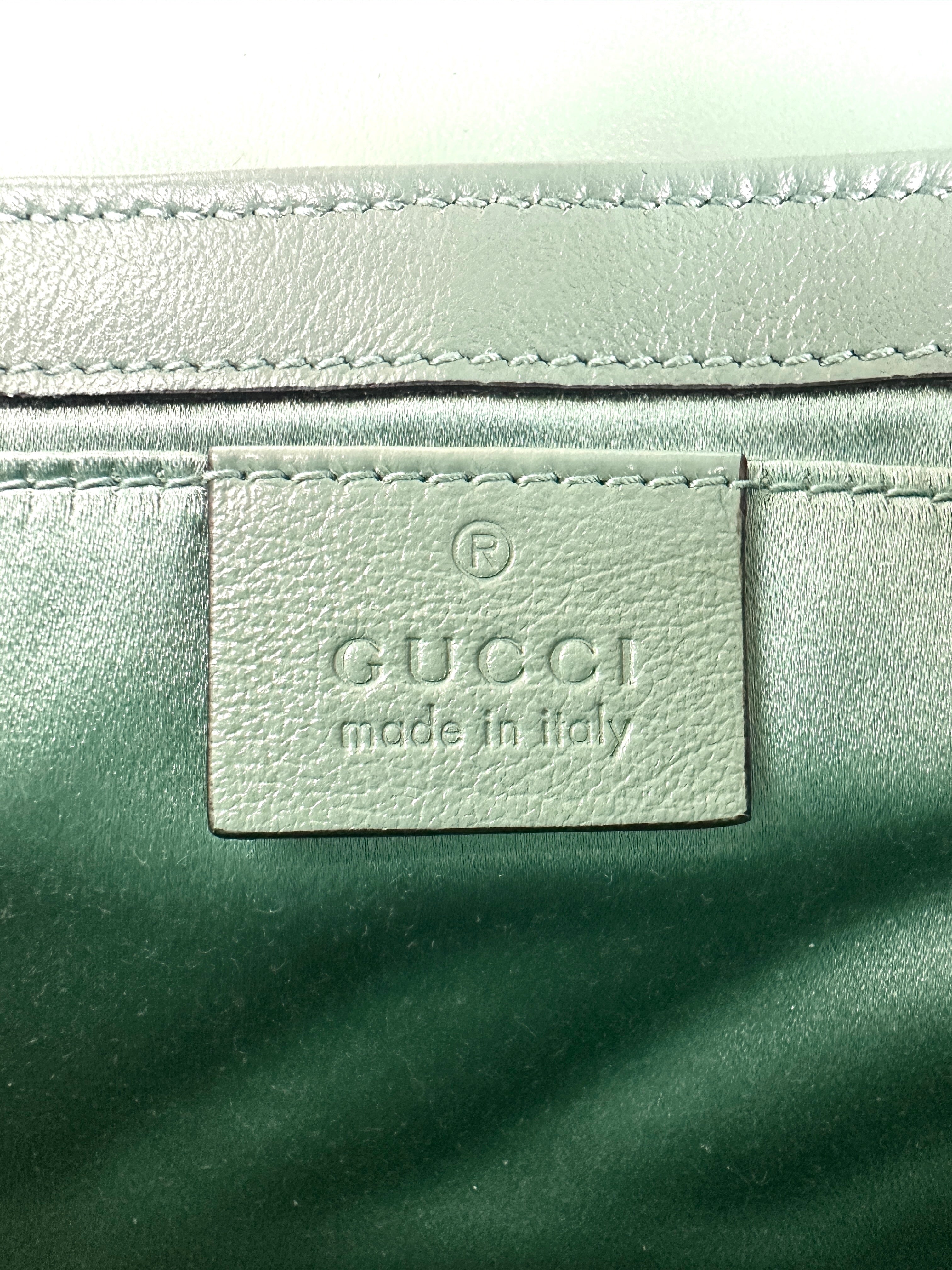 Gucci GG Marmont Green Sequin Small Size Shoulder Bag GG885