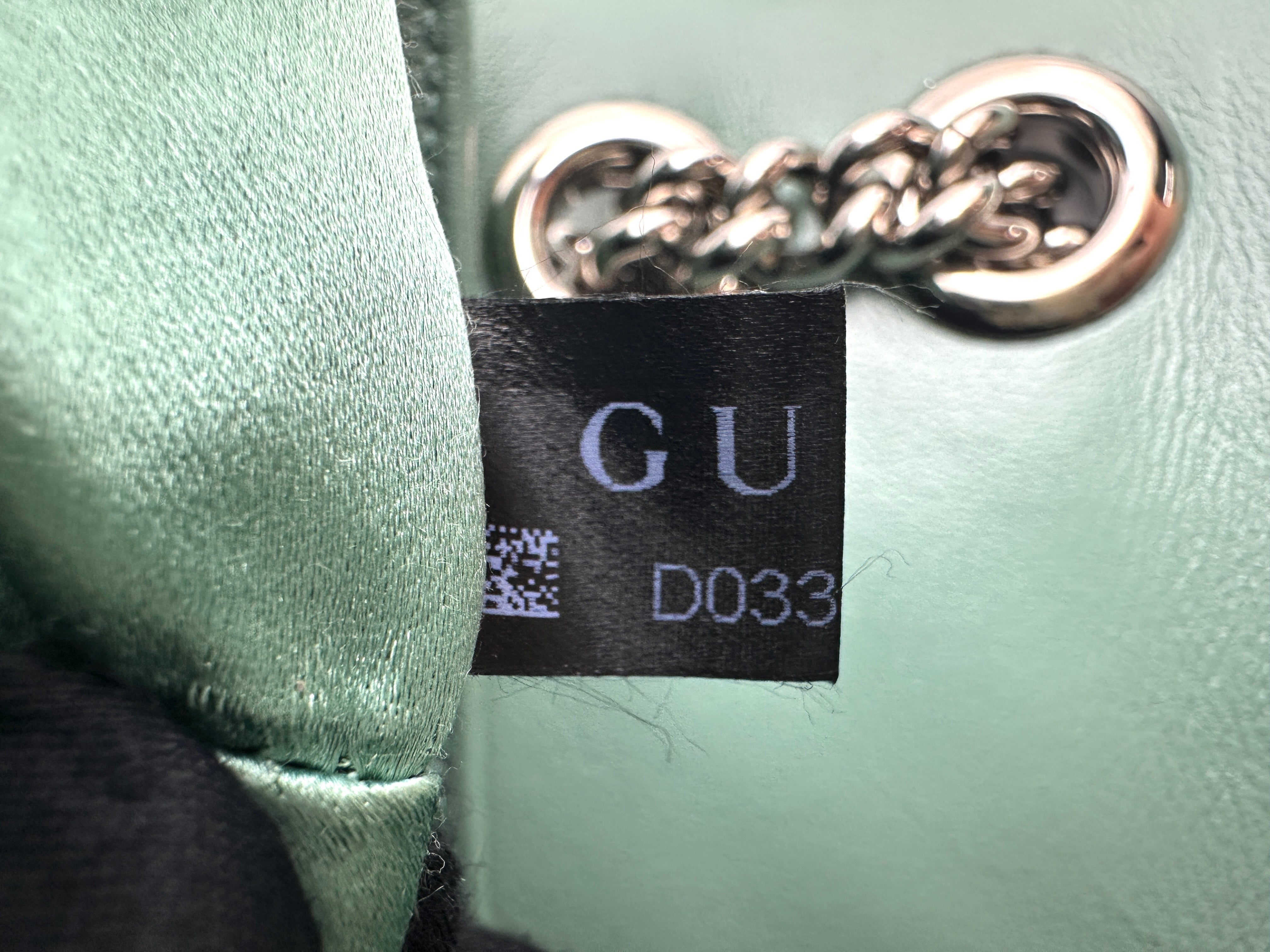 Gucci GG Marmont Green Sequin Small Size Shoulder Bag GG885