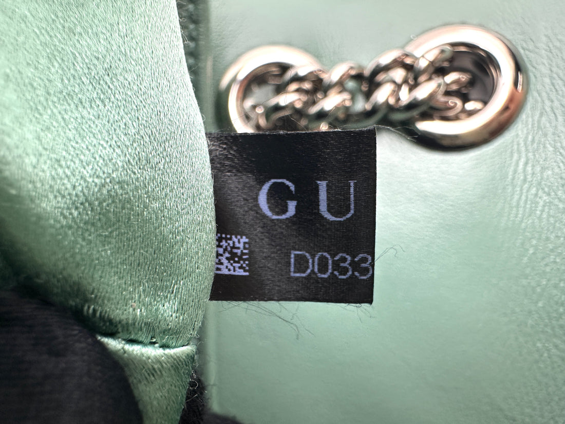Gucci GG Marmont Green Sequin Small Size Shoulder Bag GG885