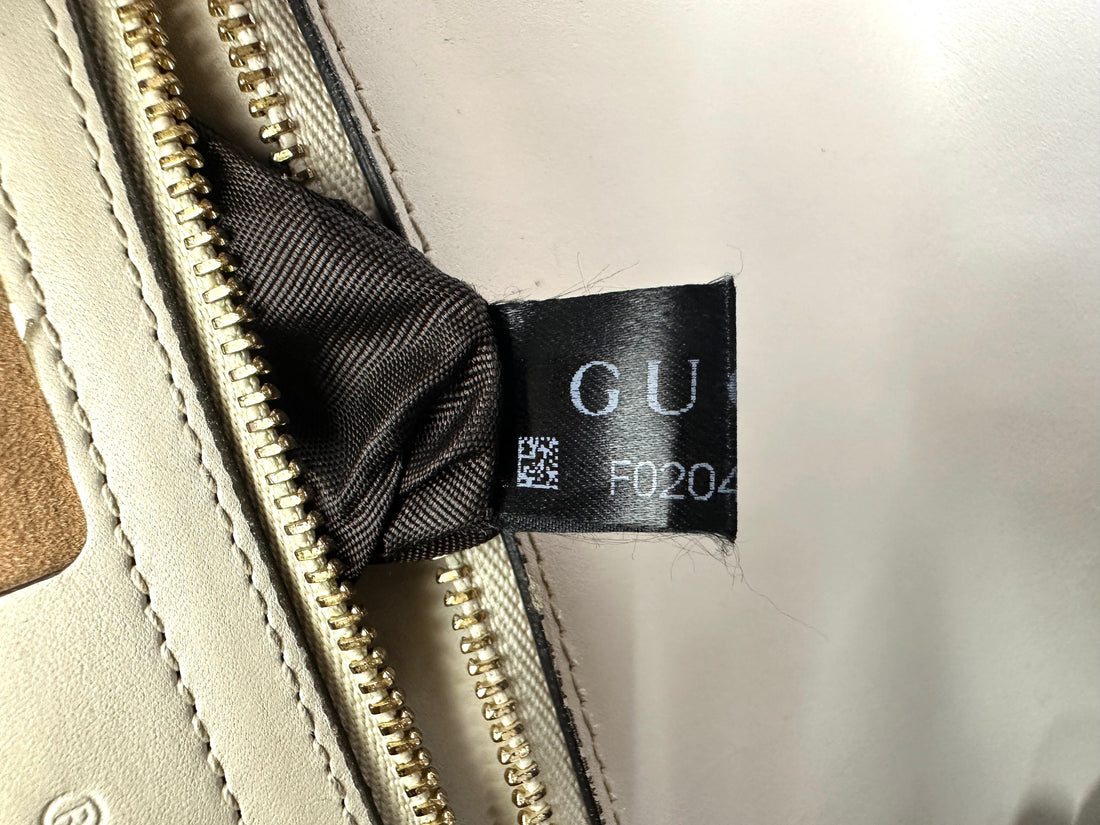 Gucci Sylvie White Leather Large Size Handle Bag GG874