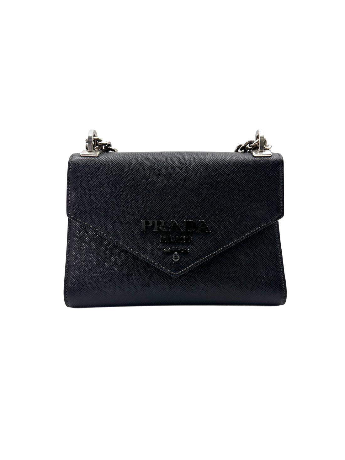Prada Monochrome Black Saffiano Lux Wallet On Chain PR292