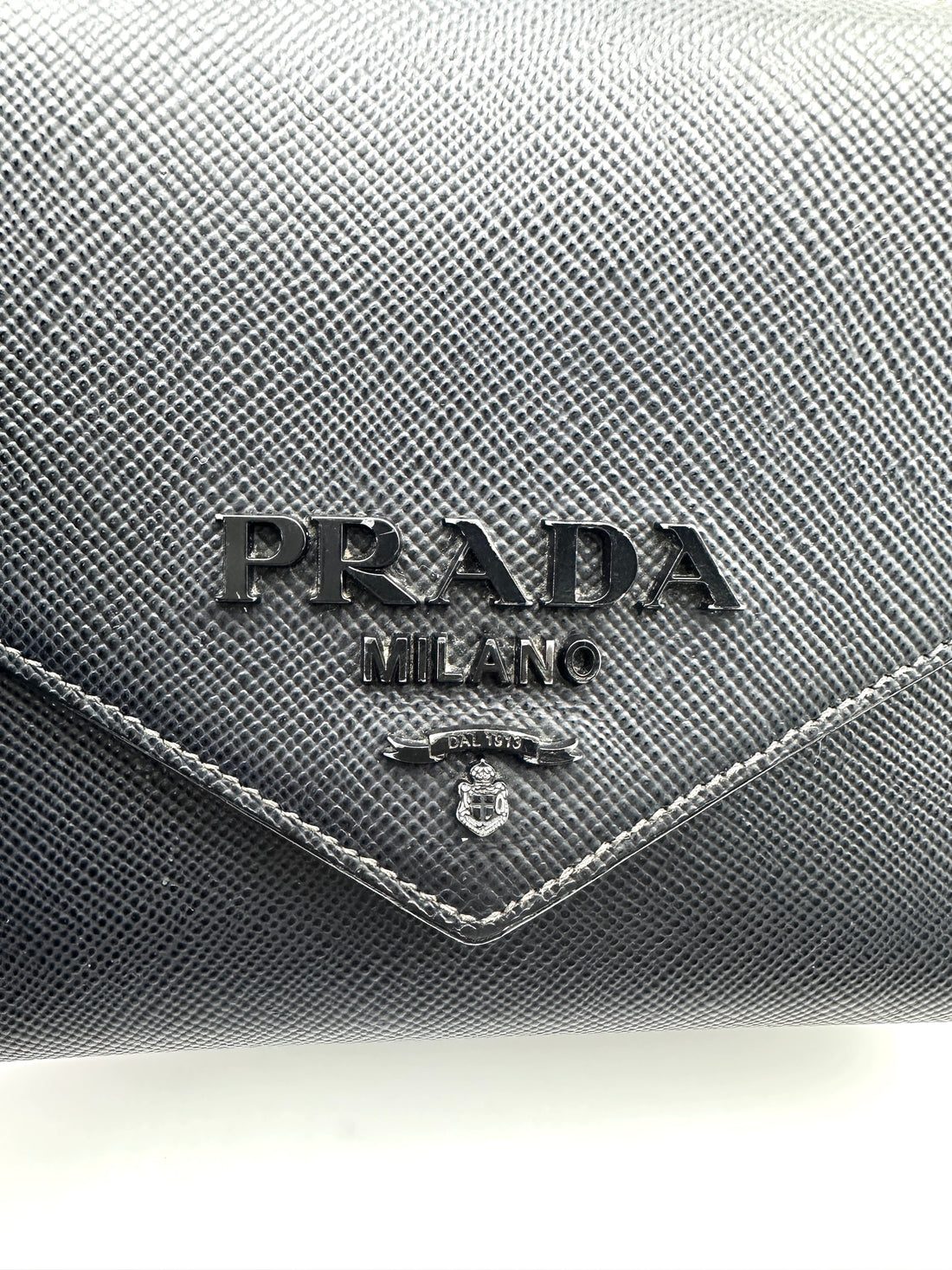 Prada Monochrome Black Saffiano Lux Wallet On Chain PR292