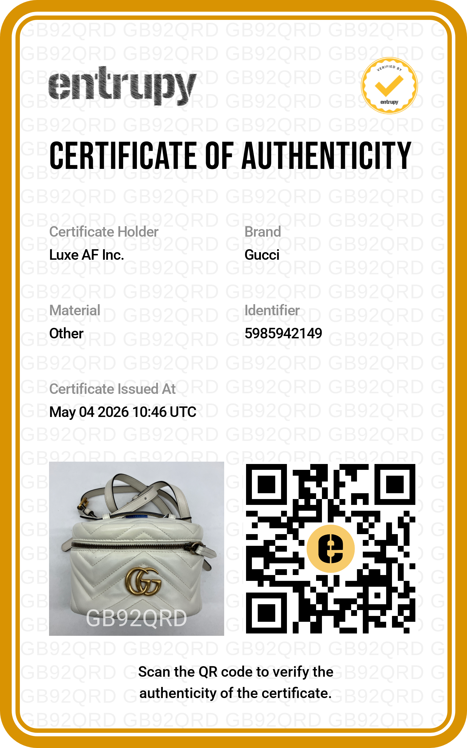Gucci GG Marmont White Chevron Quilted Leather Backpack GG893