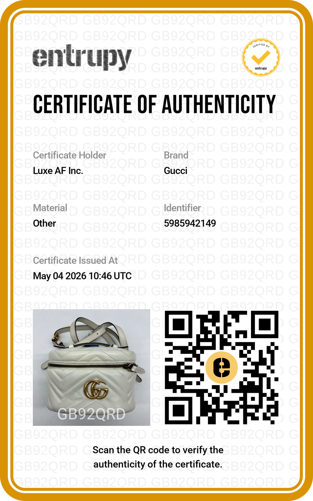 Gucci GG Marmont White Chevron Quilted Leather Backpack GG893