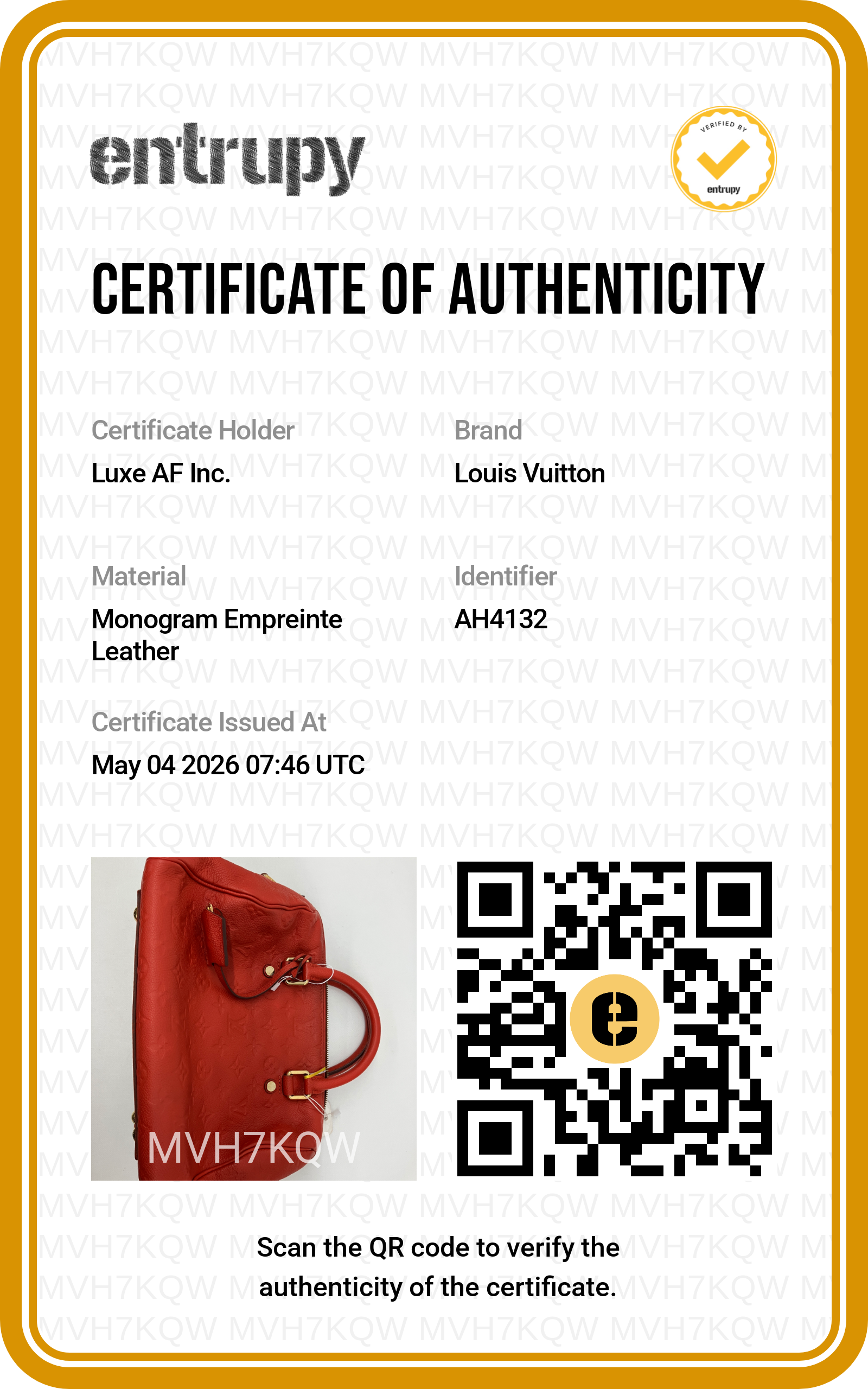 Louis Vuitton Speedy25 Red Monogram Empreinte Leather Handle Bag LV2534