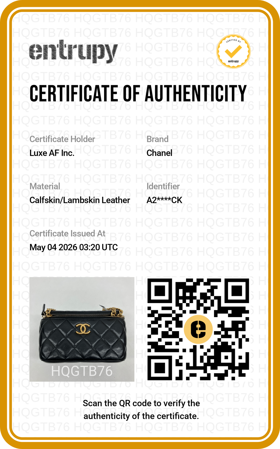Chanel Black Quilted Leather Vanity Case With Gold Hardware(A2***CK) CC1842