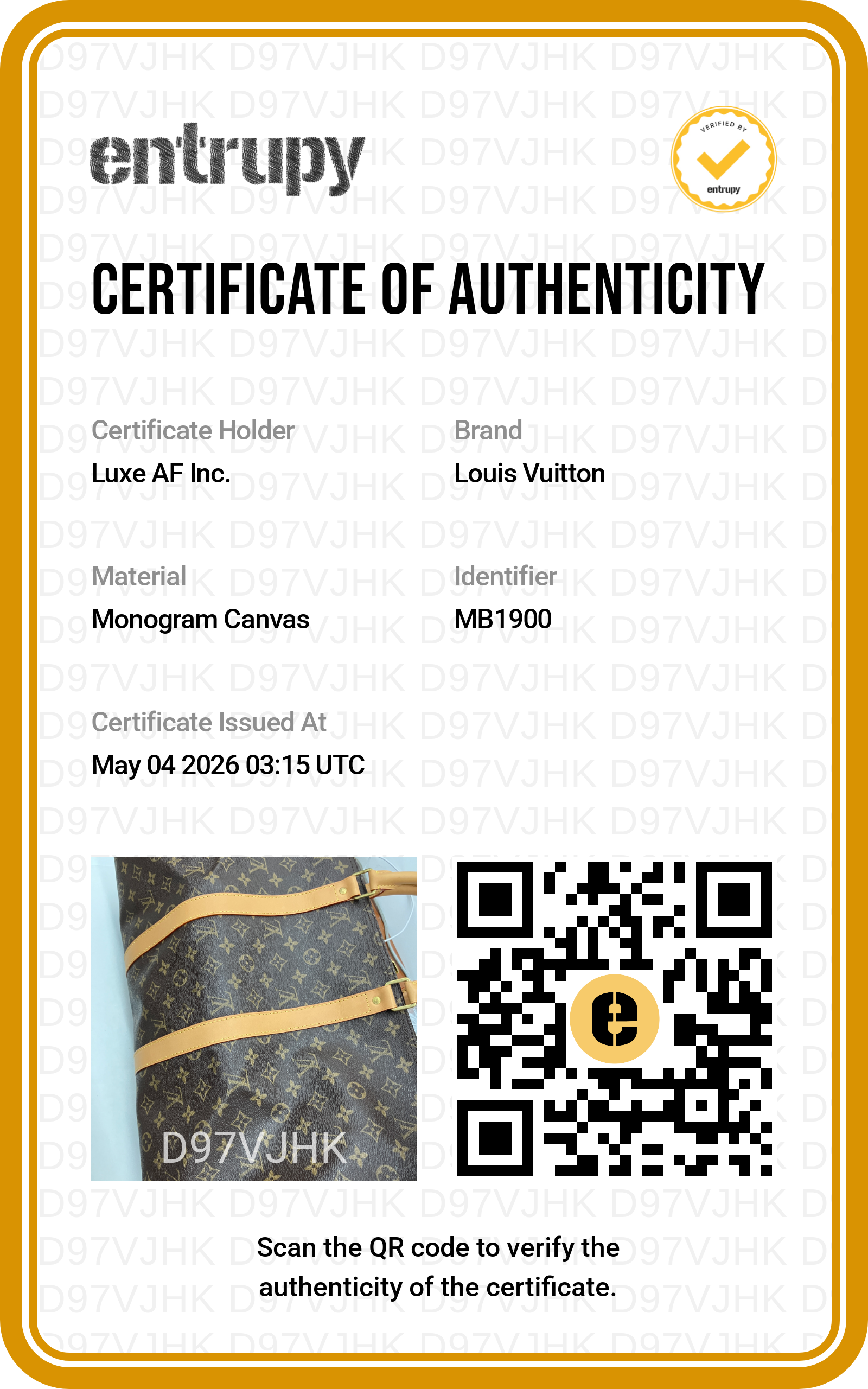 Louis Vuitton Keepall Monogram Canvas Handle Bag LV2523