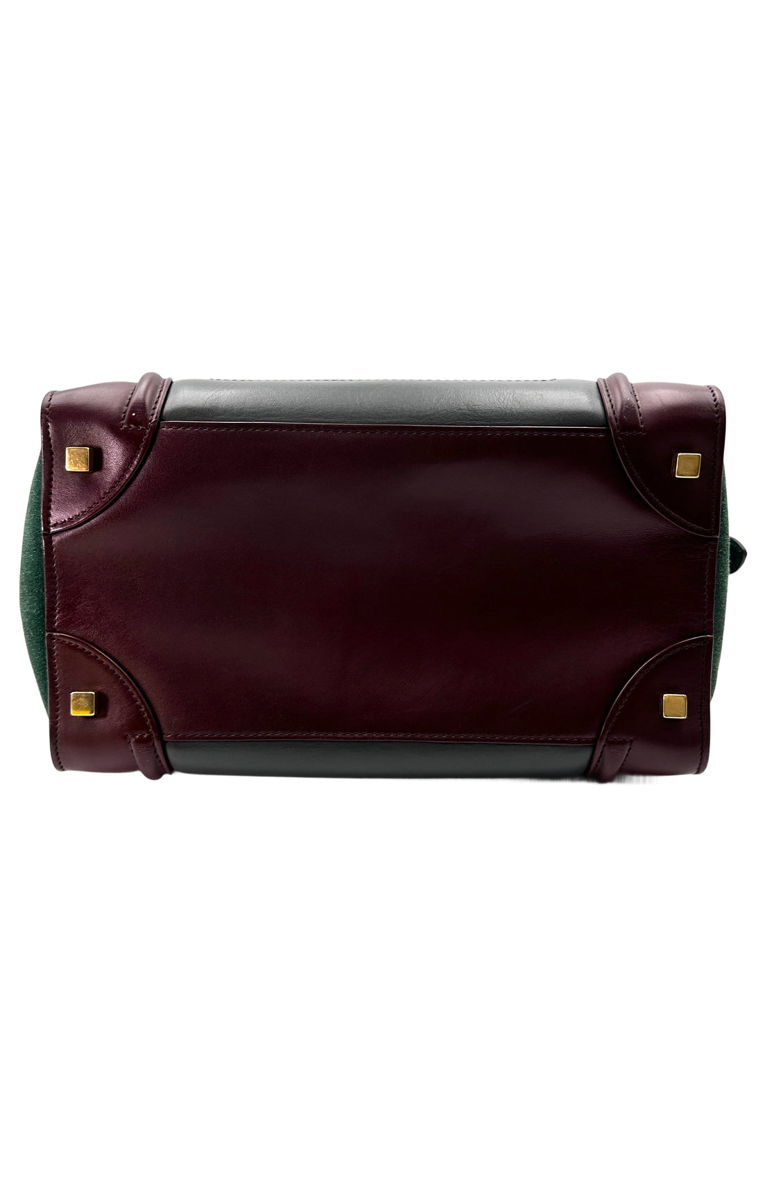 Celine Luggage Green Leather Large Size Handle Bag CE155