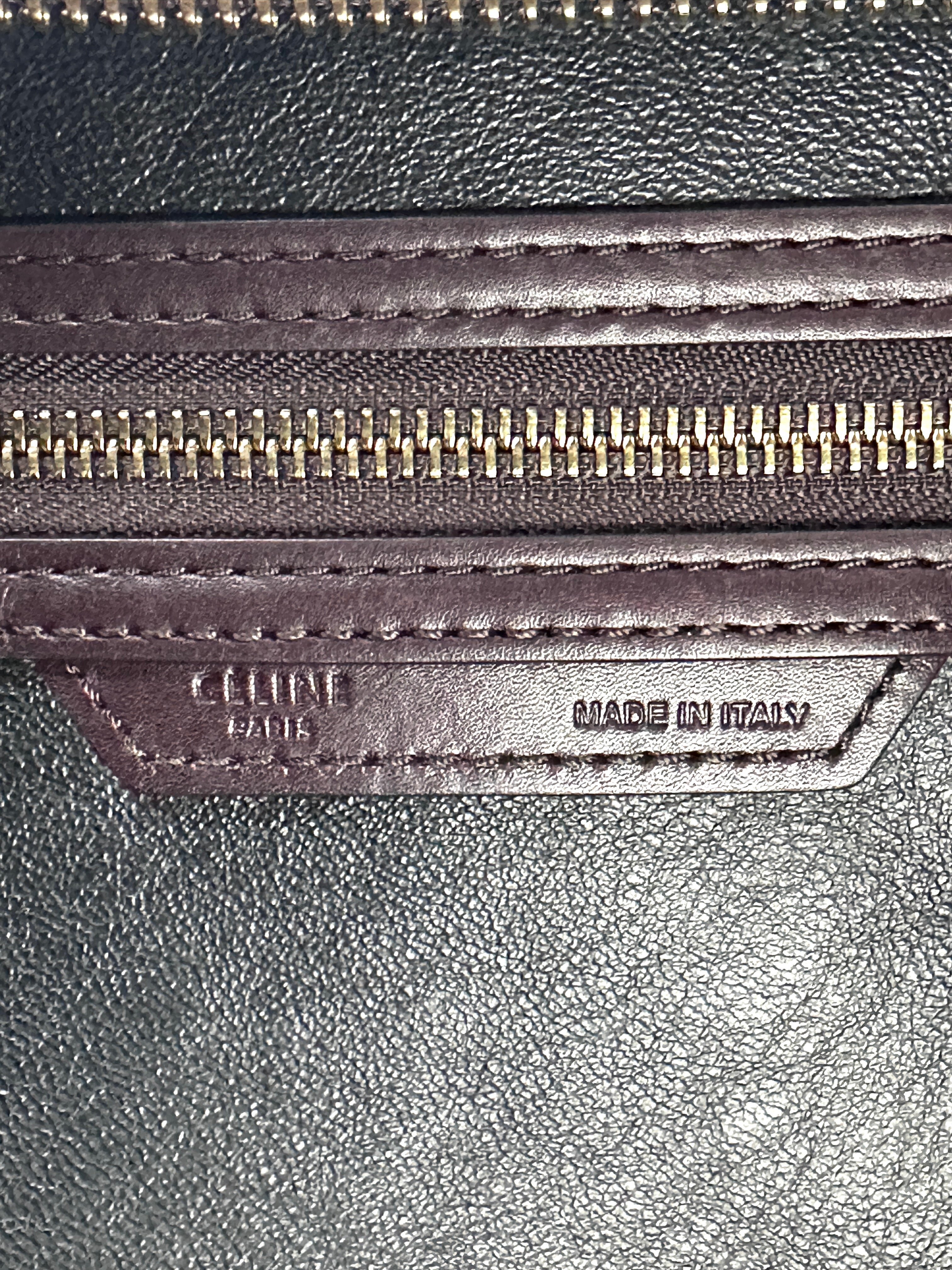 Celine Luggage Green Leather Large Size Handle Bag CE155
