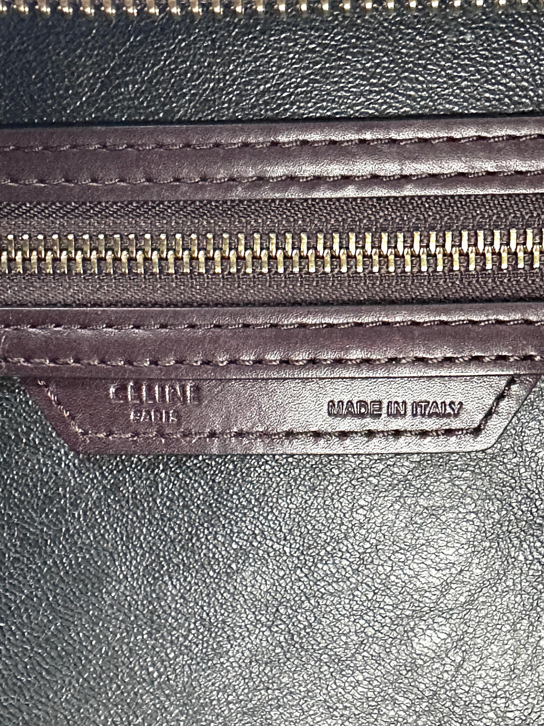 Celine Luggage Green Leather Large Size Handle Bag CE155