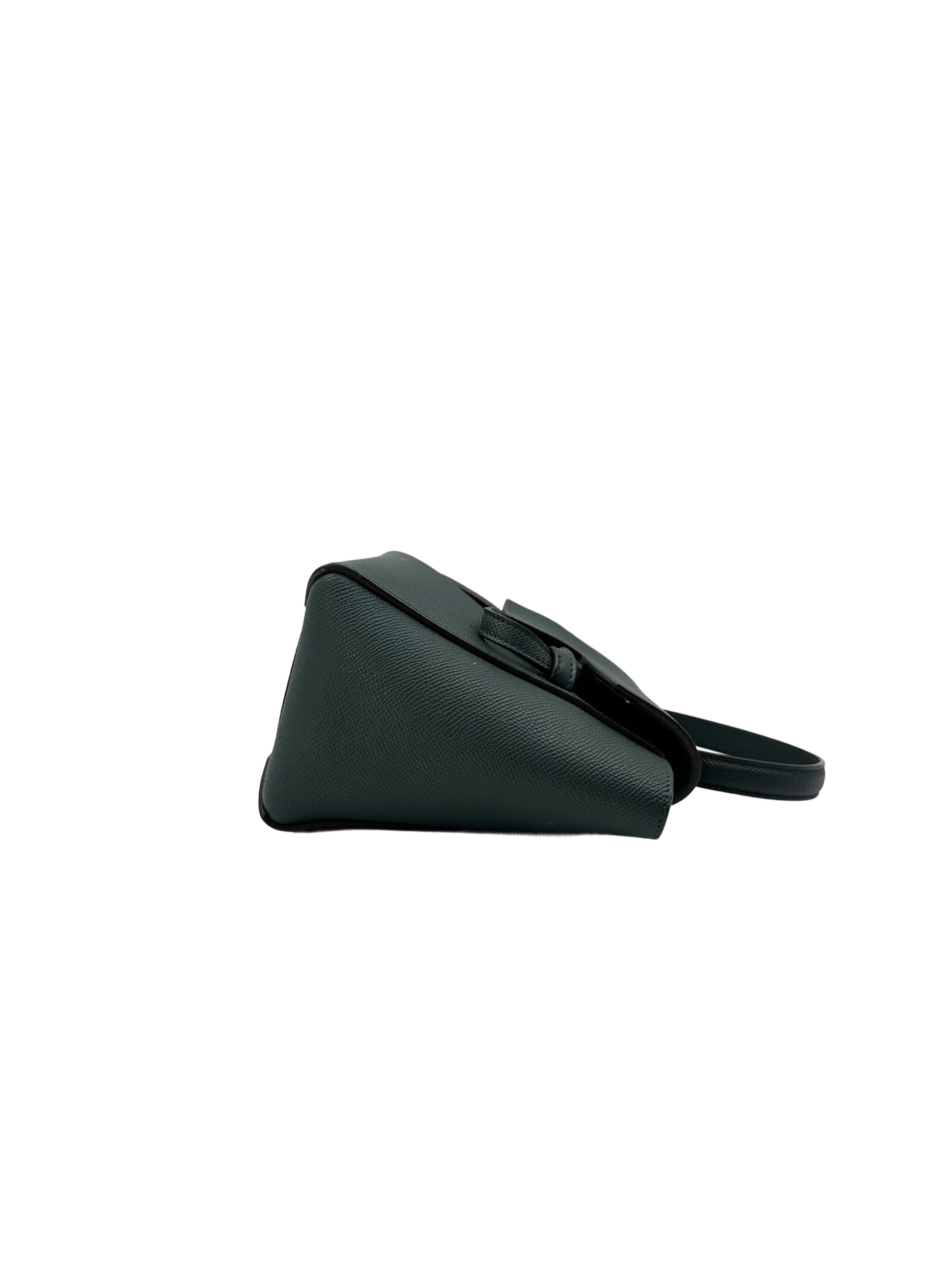 Celine Dark Green Leather Belt Handle Bag CE156