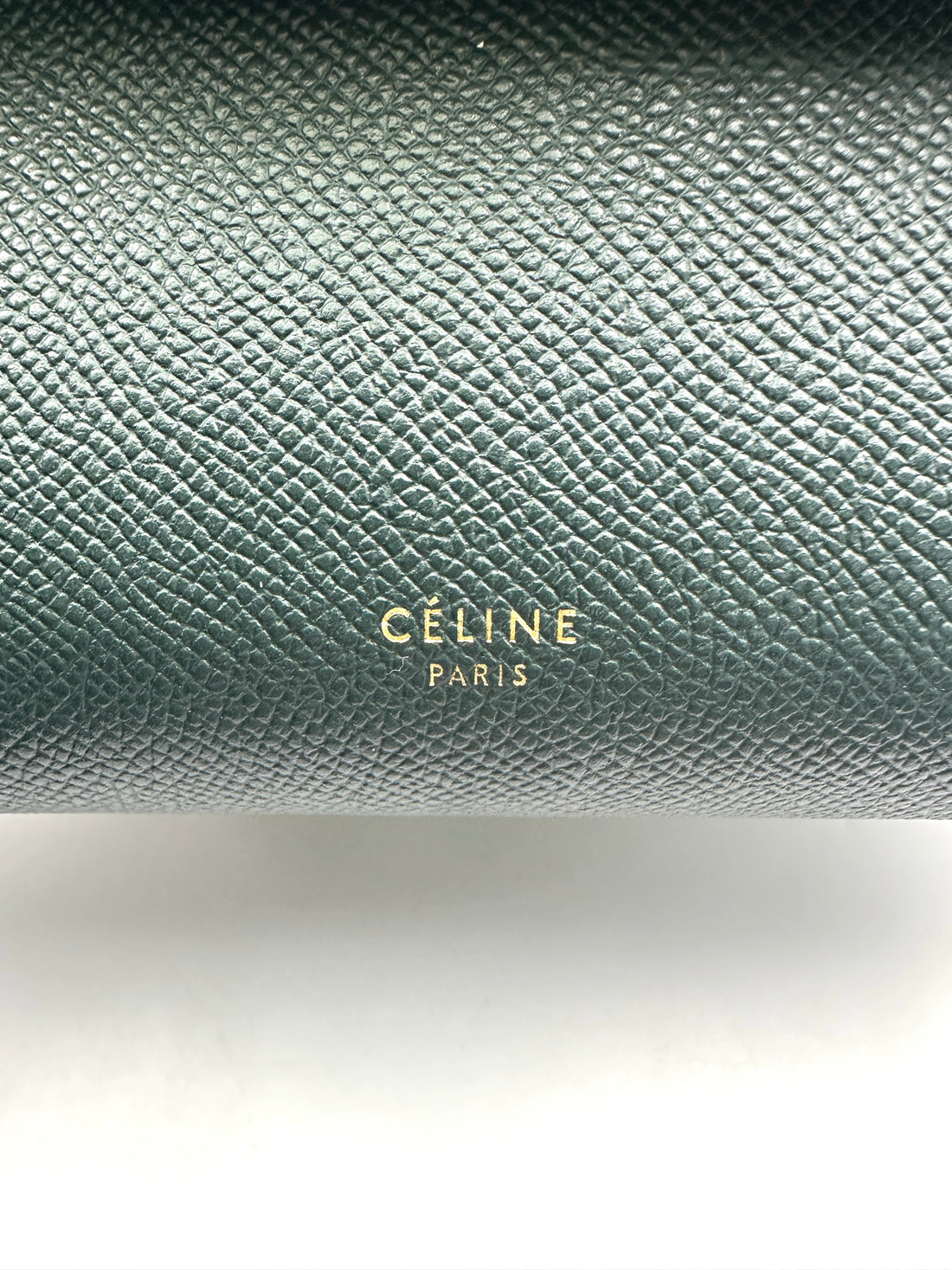 Celine Dark Green Leather Belt Handle Bag CE156