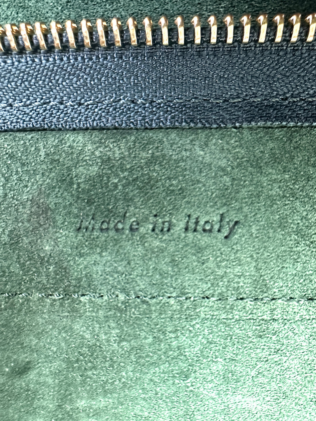 Celine Dark Green Leather Belt Handle Bag CE156