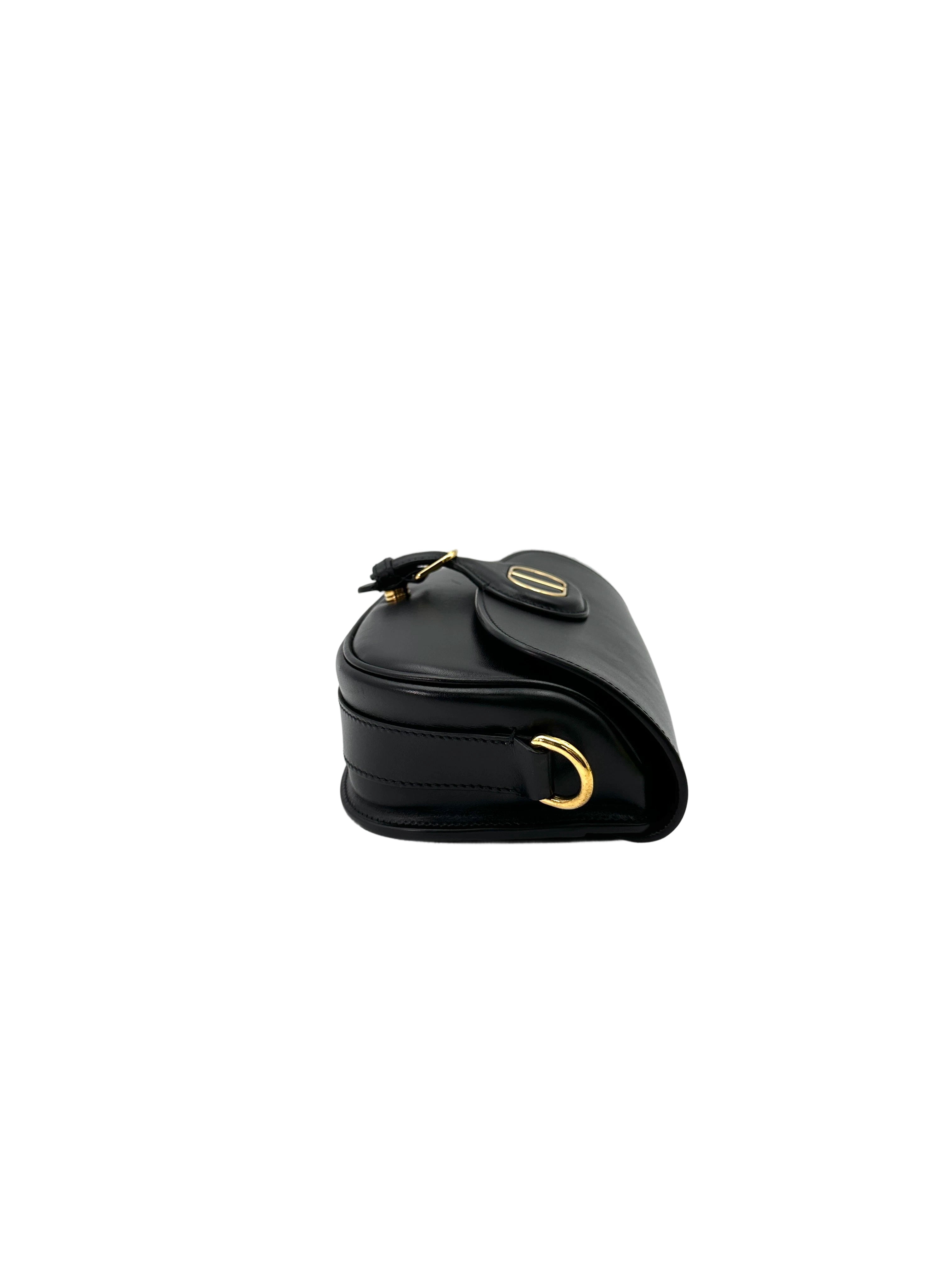 Christian Dior Bobby Black Smooth Leather Shoulder Bag DR700
