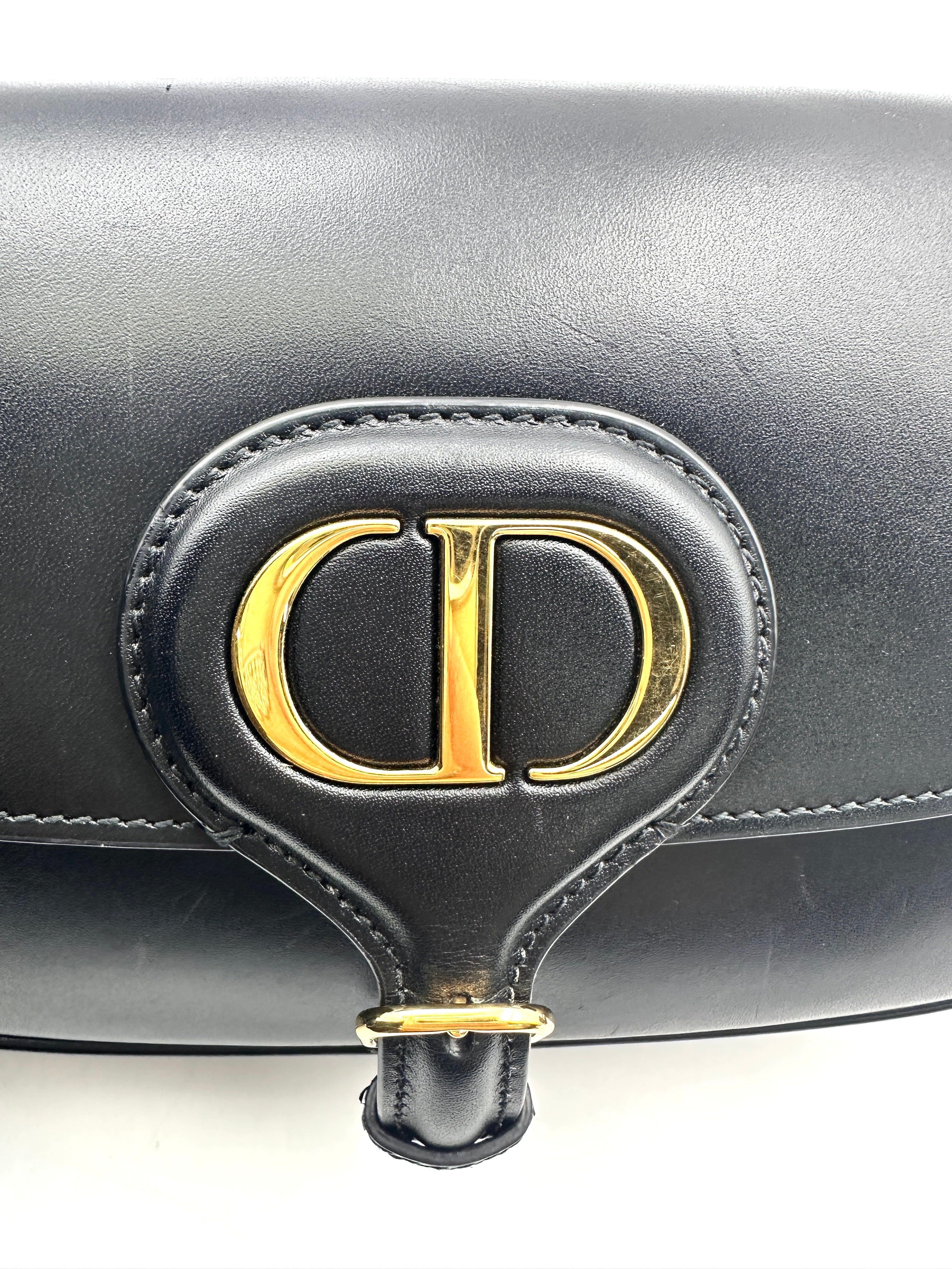 Christian Dior Bobby Black Smooth Leather Shoulder Bag DR700