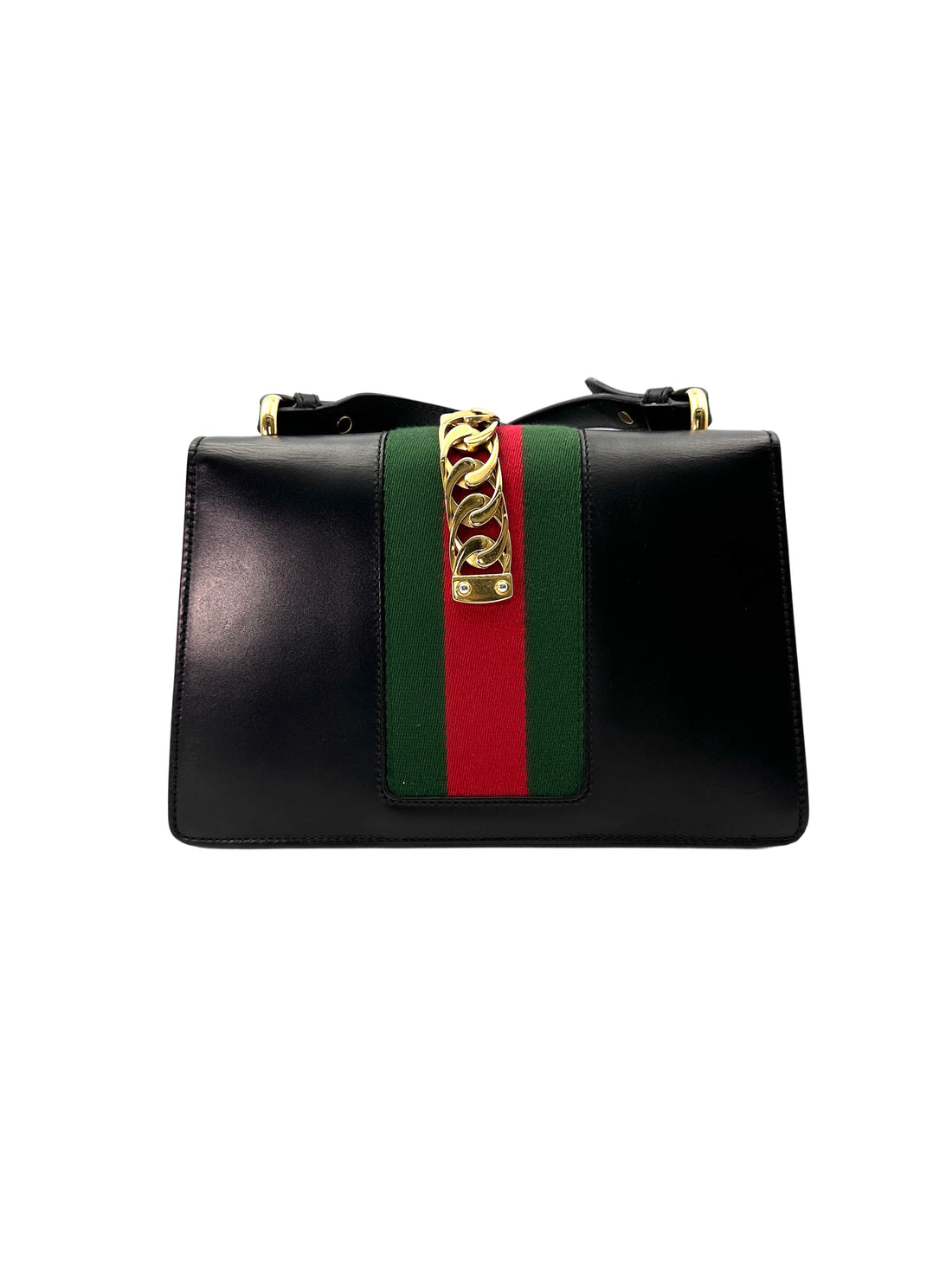 Gucci Sylvie Black Leather Handle Bag GG877