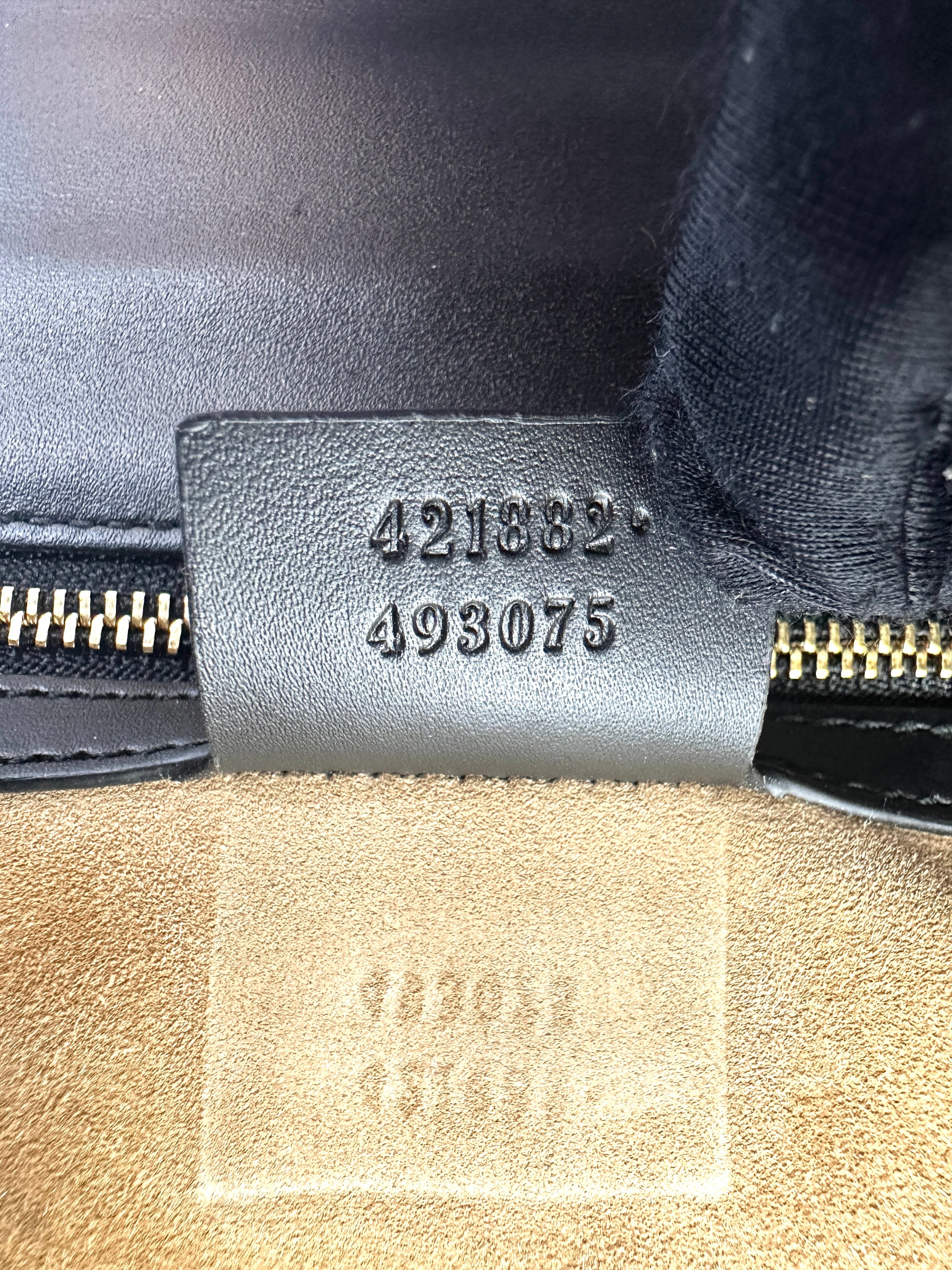 Gucci Sylvie Black Leather Handle Bag GG877