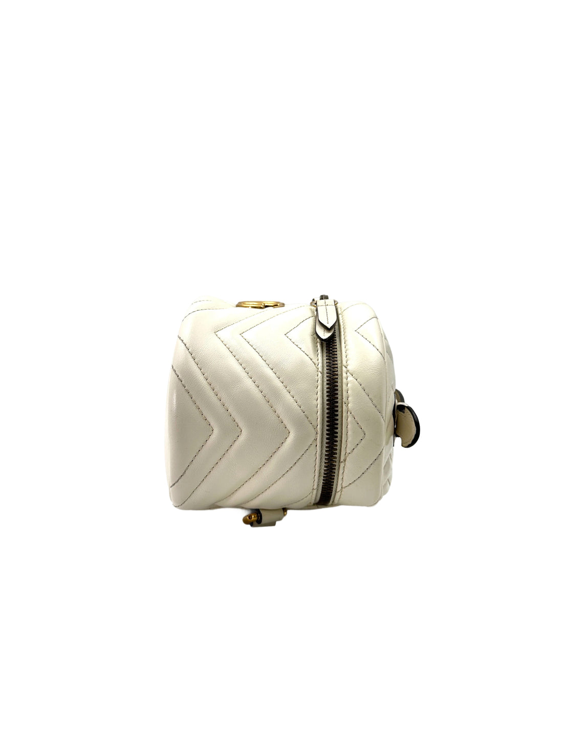 Gucci GG Marmont White Chevron Quilted Leather Backpack GG893
