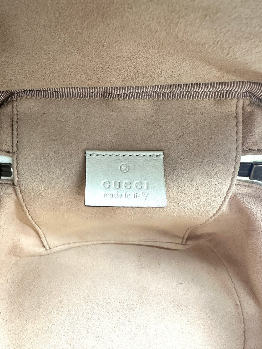 Gucci GG Marmont White Chevron Quilted Leather Backpack GG893