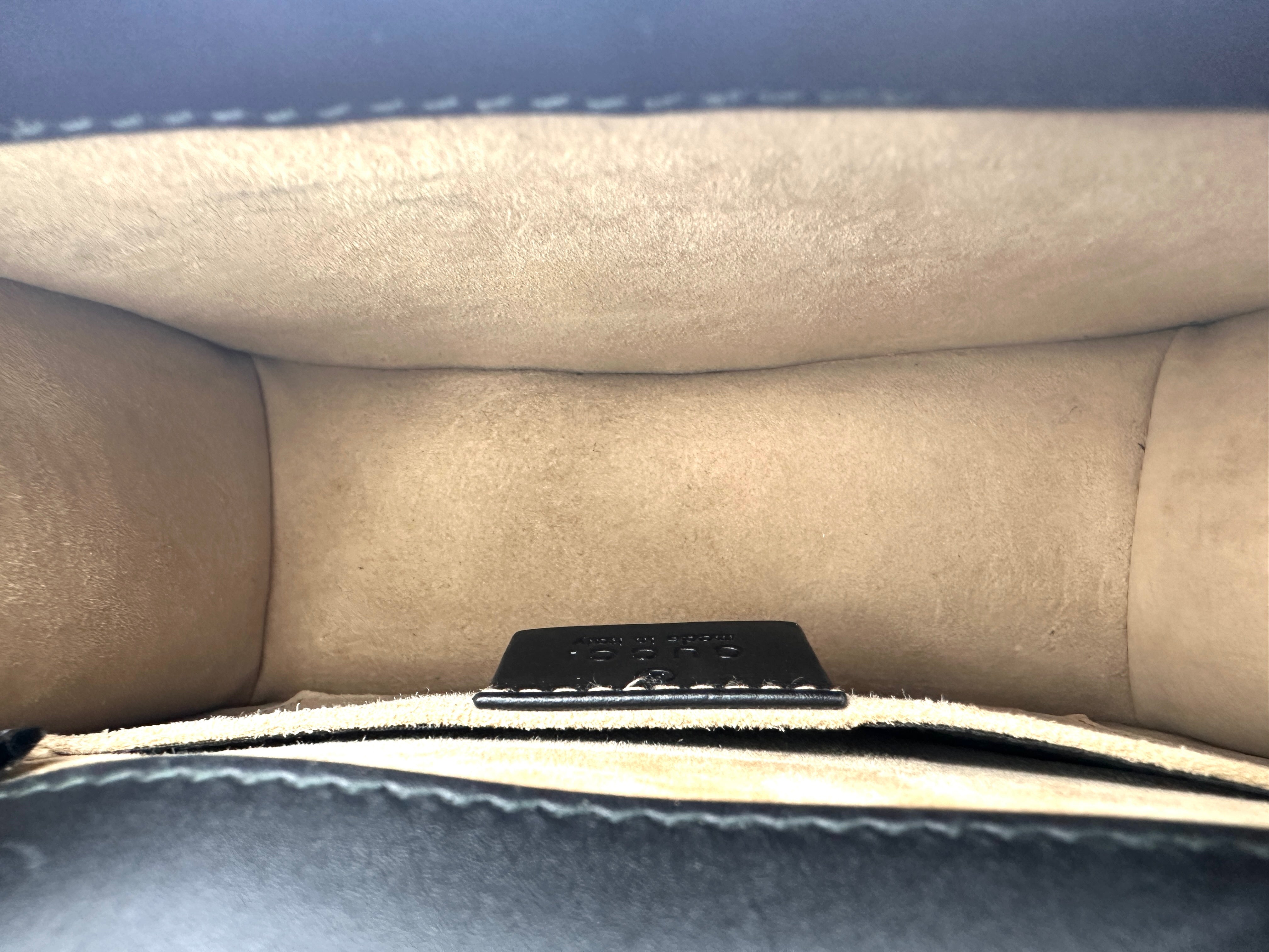 Gucci Sylvie Bee Star Black Leather Shoulder Bag GG891