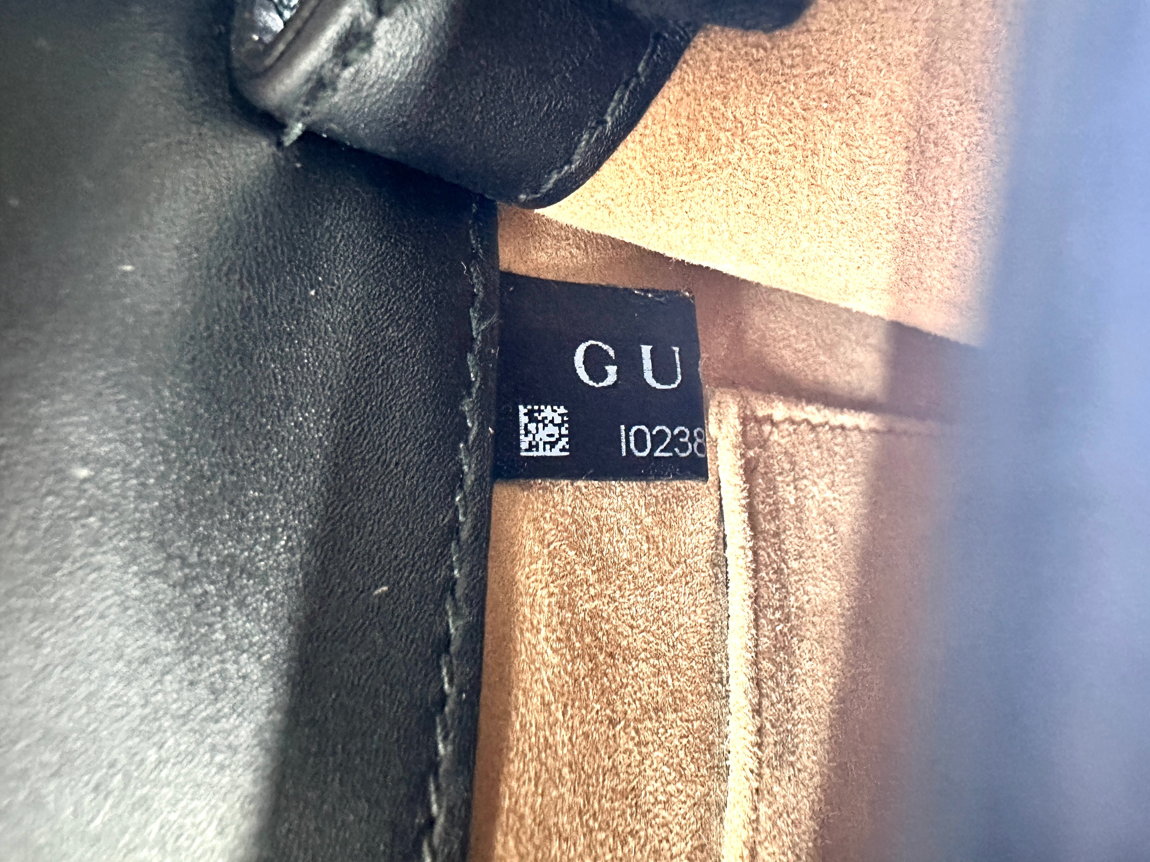 Gucci Sylvie Bee Star Black Leather Shoulder Bag GG891