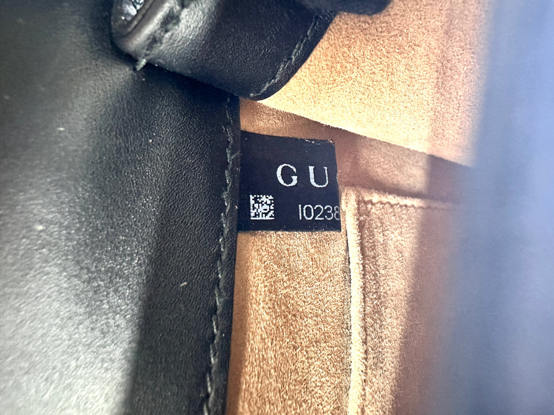 Gucci Sylvie Bee Star Black Leather Shoulder Bag GG891