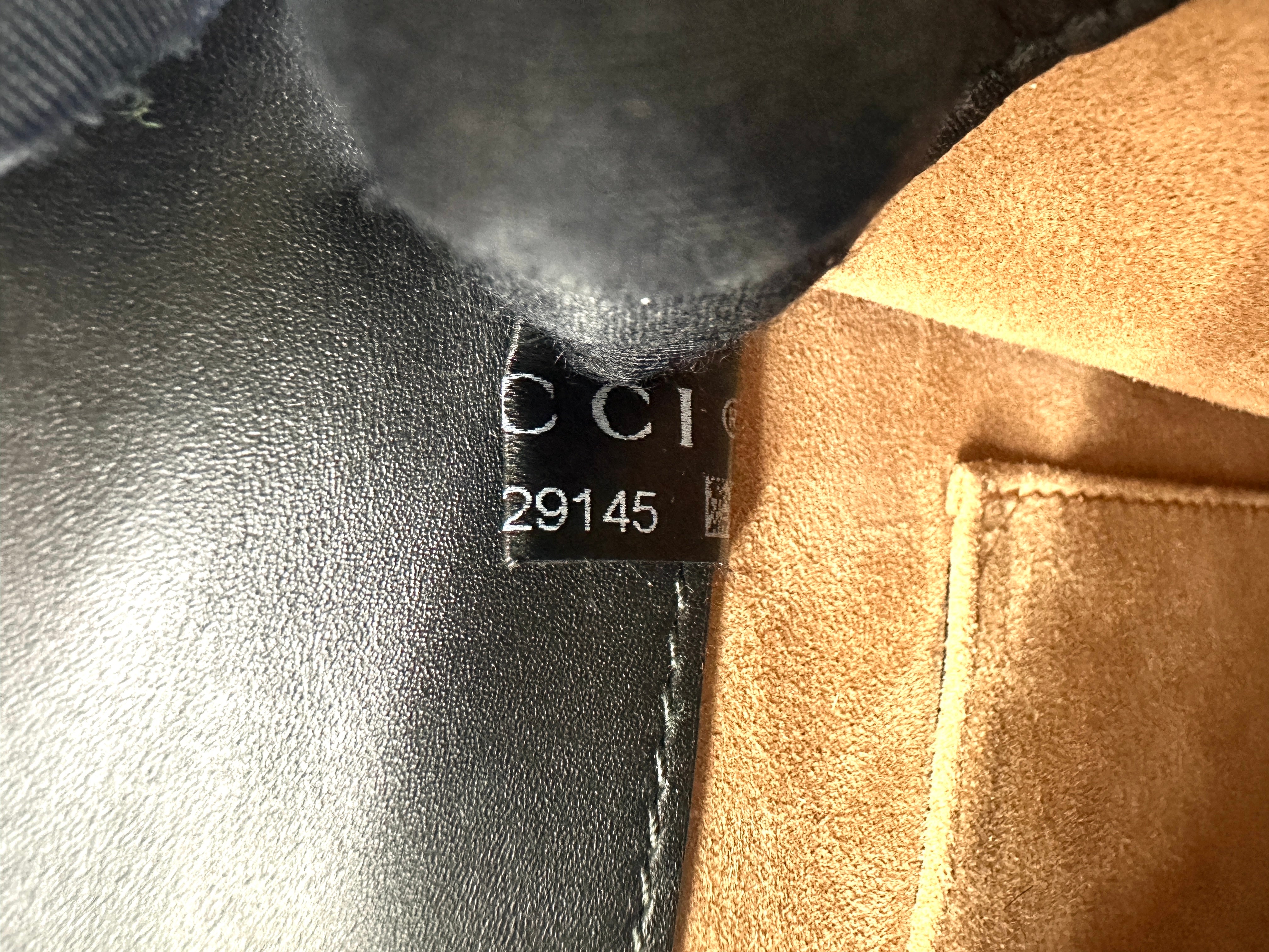Gucci Sylvie Bee Star Black Leather Shoulder Bag GG891