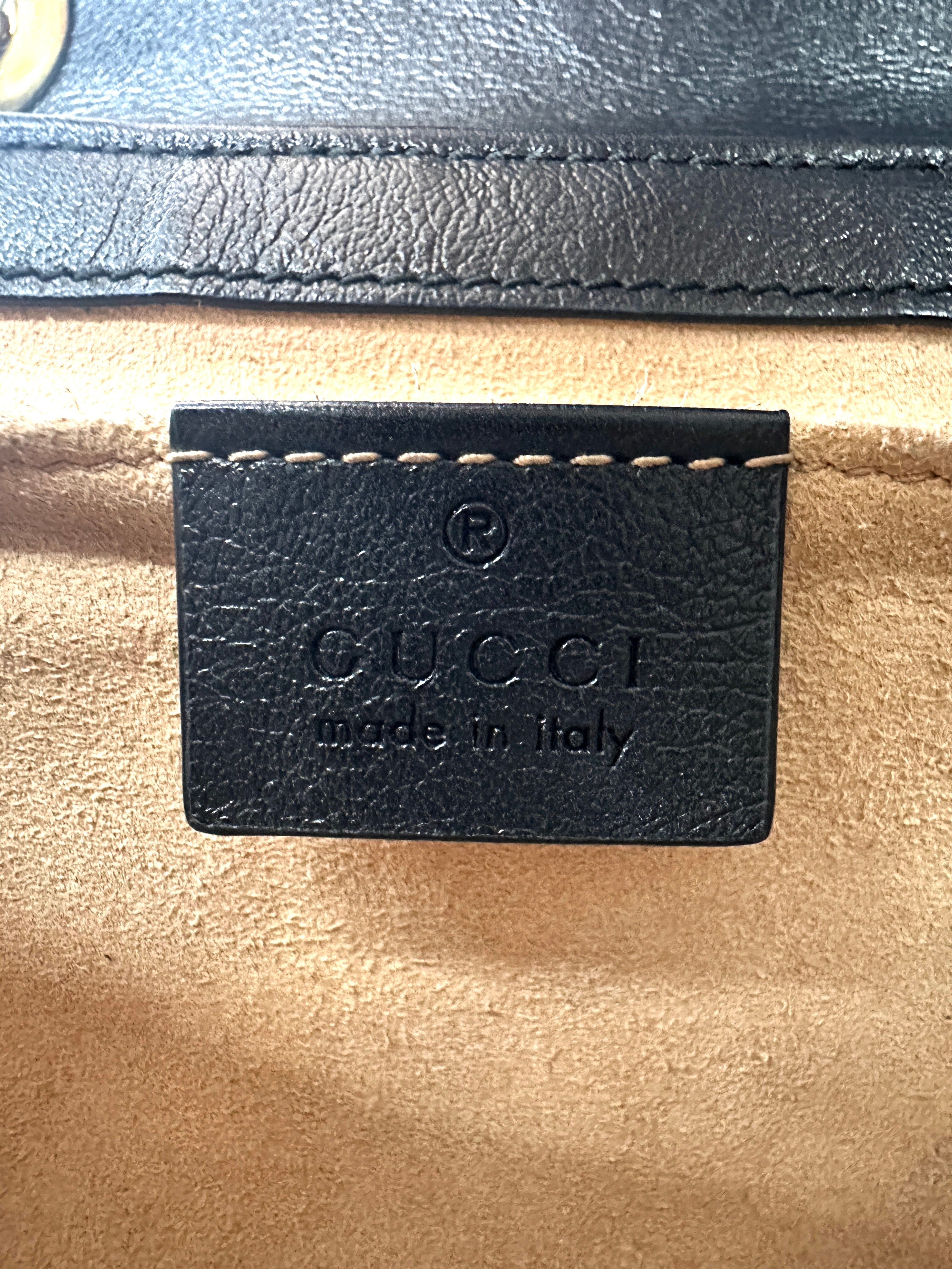 Gucci GG Marmont Beige/Black Quilted Leather Chain Shoulder Bag GG884