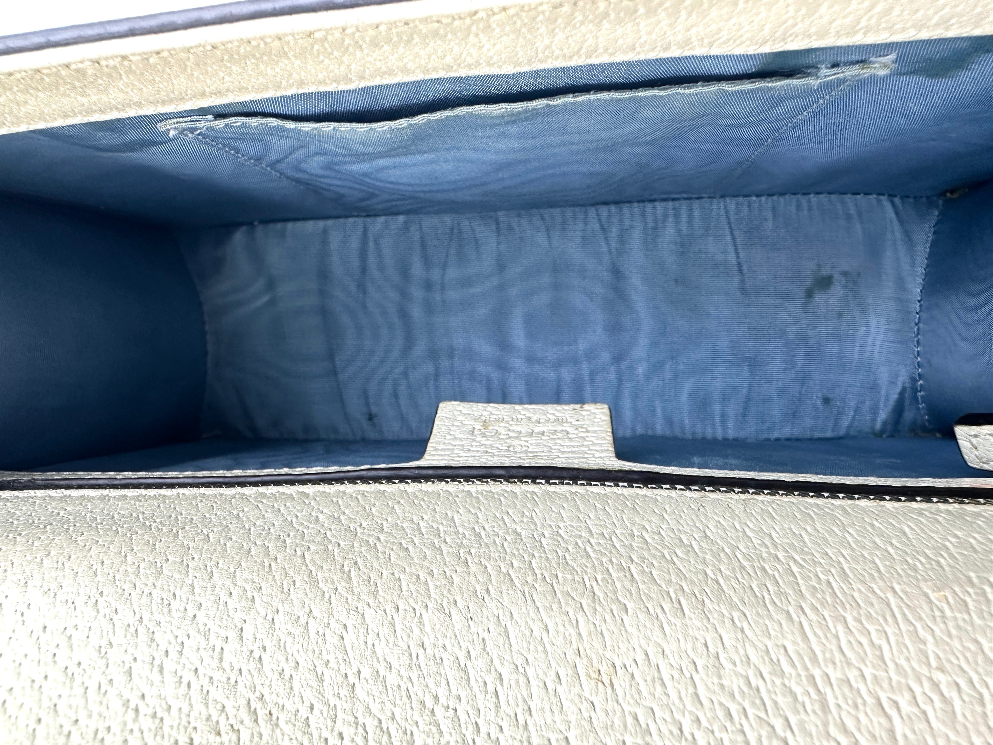 Gucci Sylvie Bee Star White Leather Shoulder Bag GG882