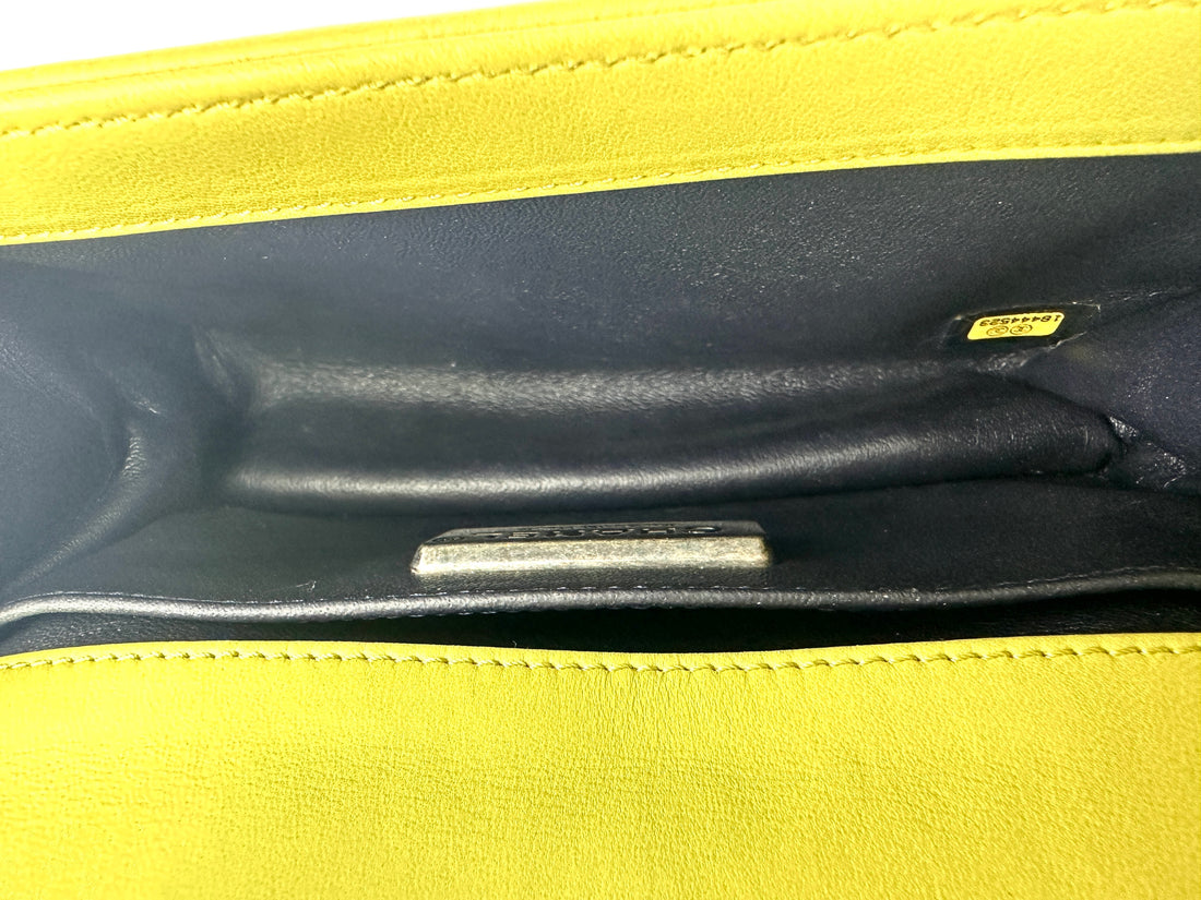 Chanel LeBoy Yellow Rabbit Fur Leather Flap Bag With Silver Buckle(18***23) CC1843