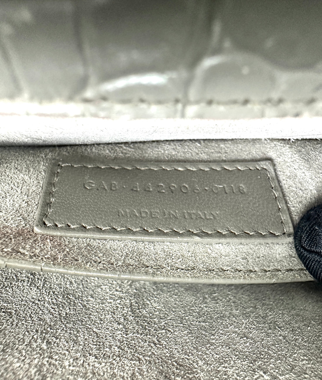 Saint Laurent Sunset Grey Croc-Embossed Leather Medium Size Shoulder Bag SL194