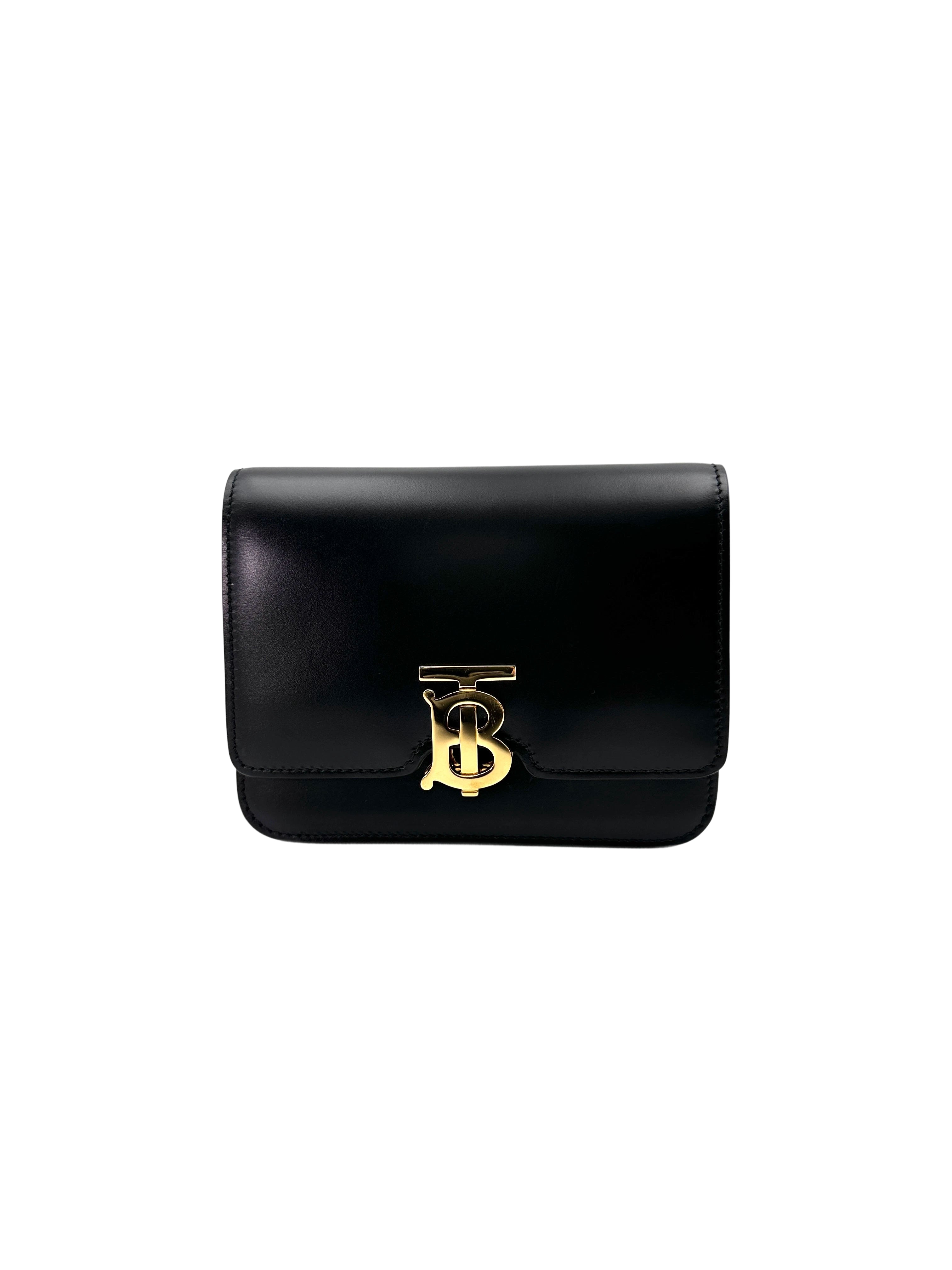 Burberry TB Black Leather Shoulder Bag BR48