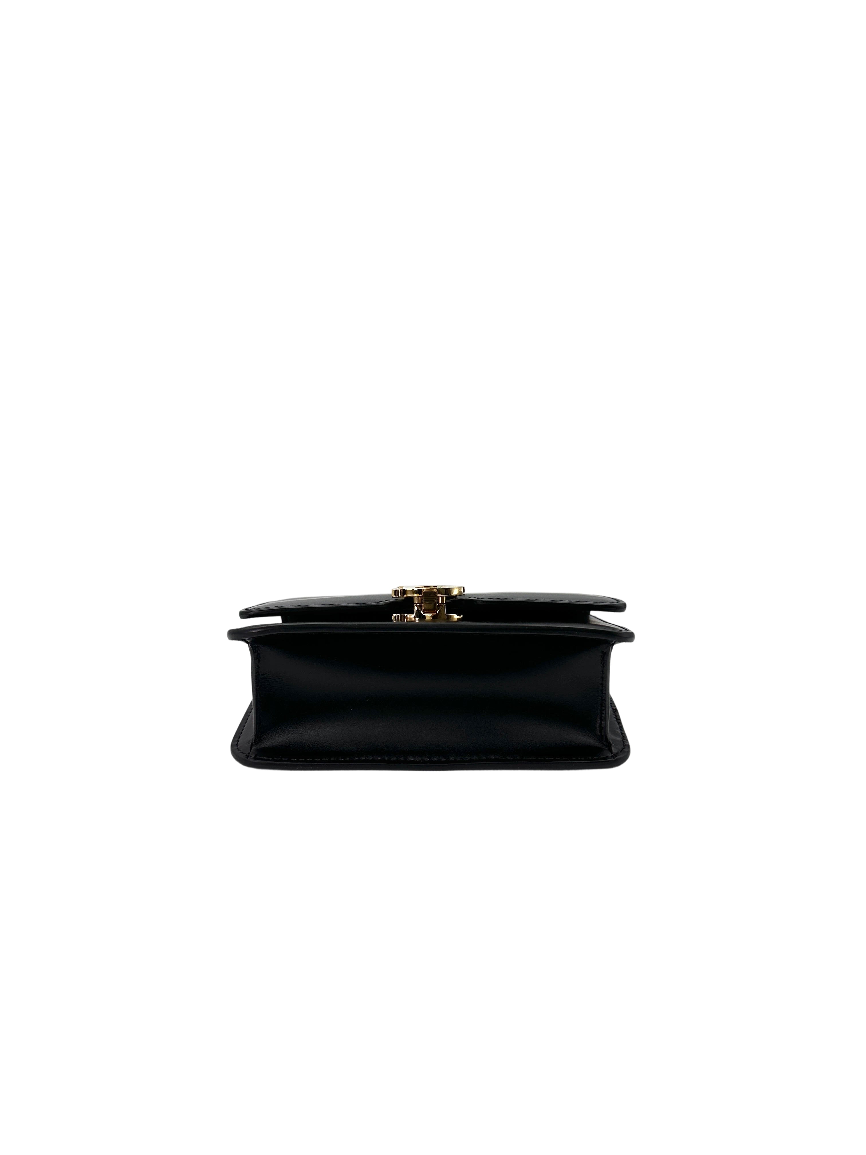Burberry TB Black Leather Shoulder Bag BR48