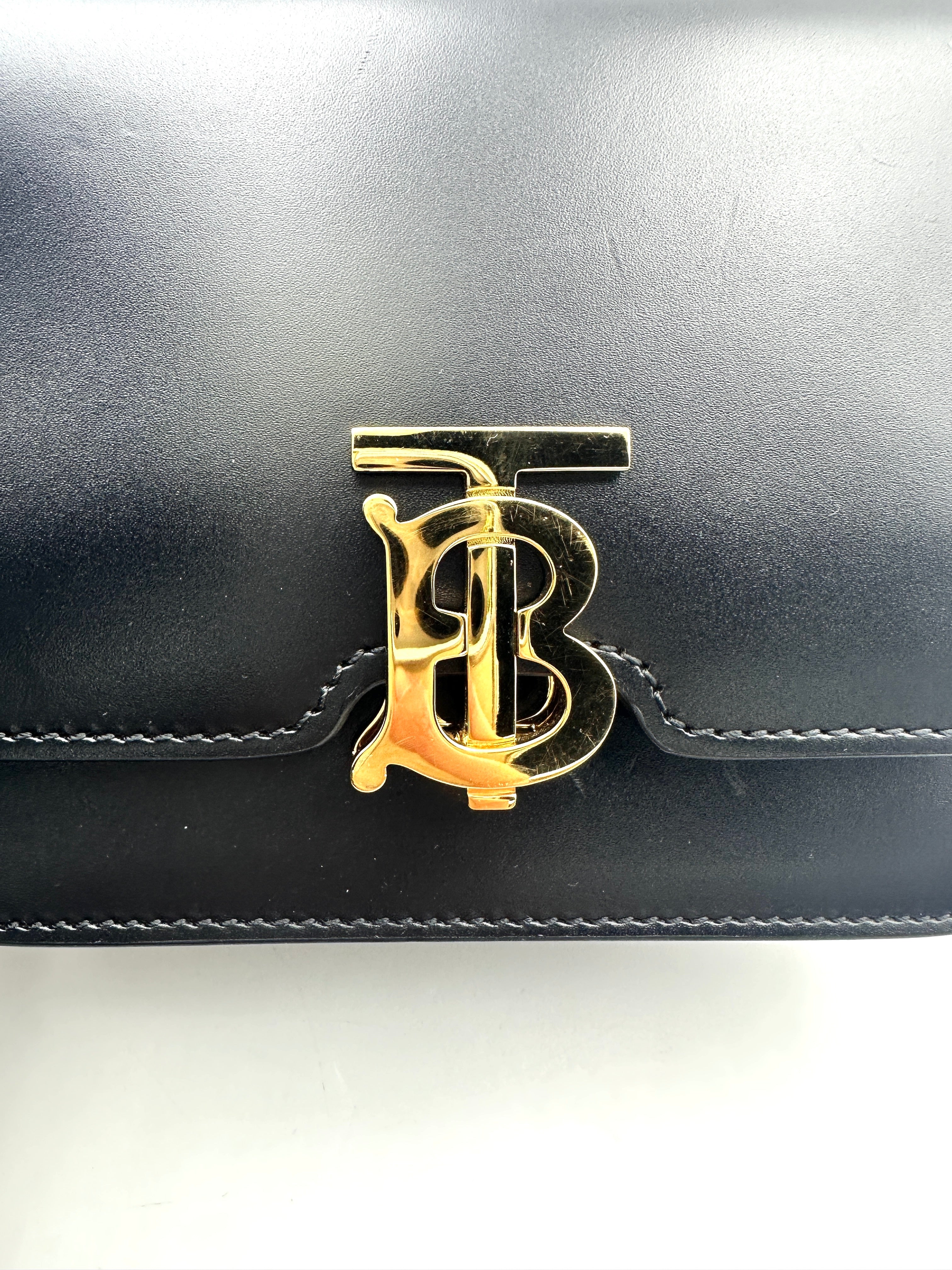 Burberry TB Black Leather Shoulder Bag BR48