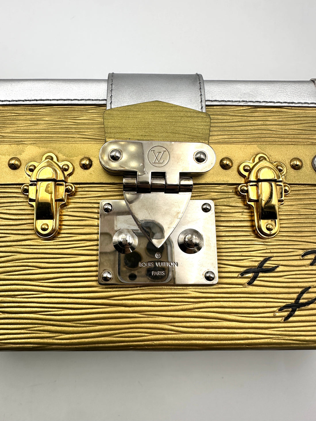 Louis Vuitton Petite Malle Metallic Gold/Silver Epi Leather Shoulder Bag LV2535