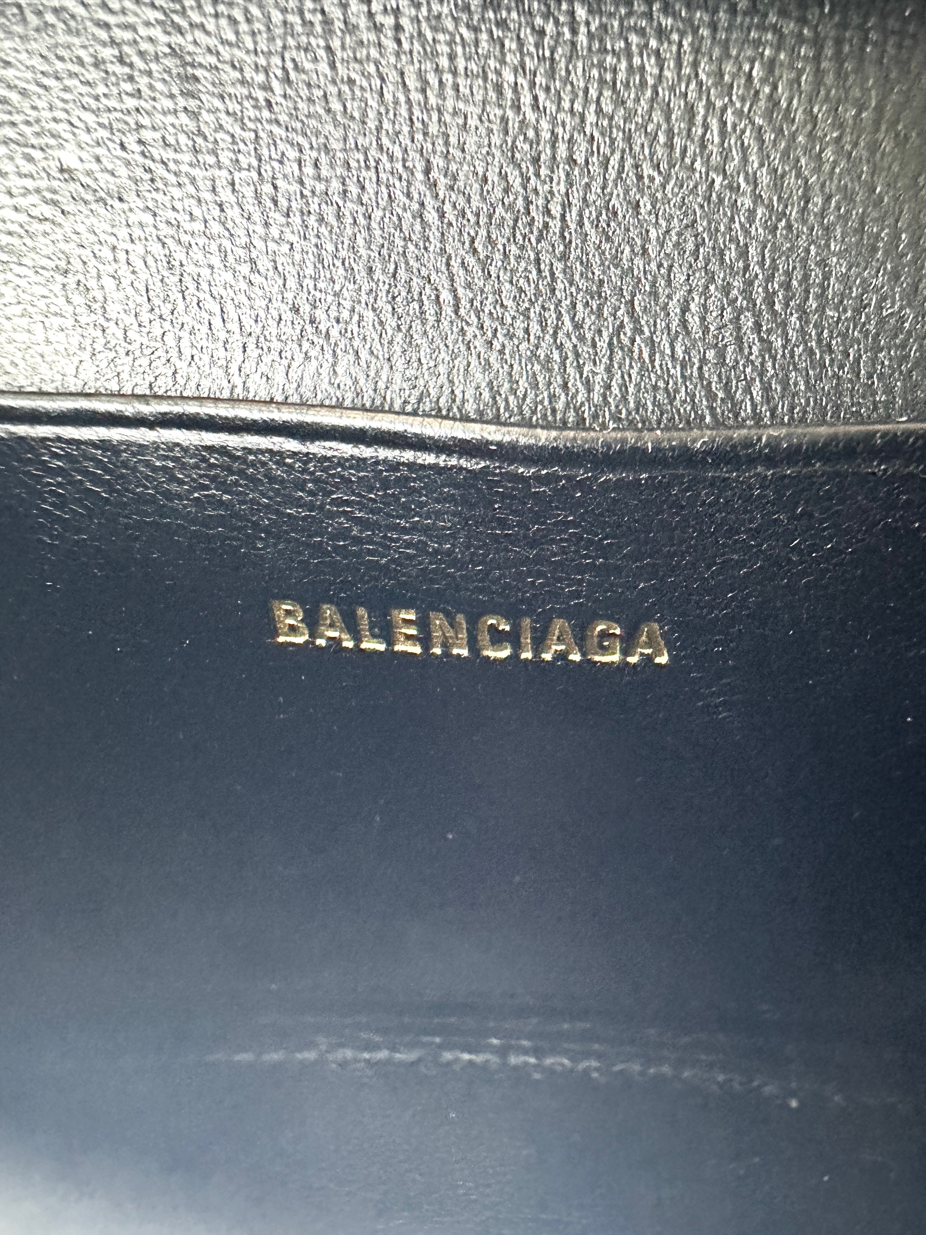 Balenciaga Hourglass Black Leather Mini Shoulder Bag BB66