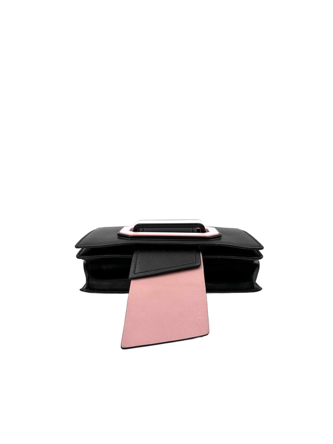 Prada Plex Ribbon Black/Pink Leather Shoulder Bag PR293