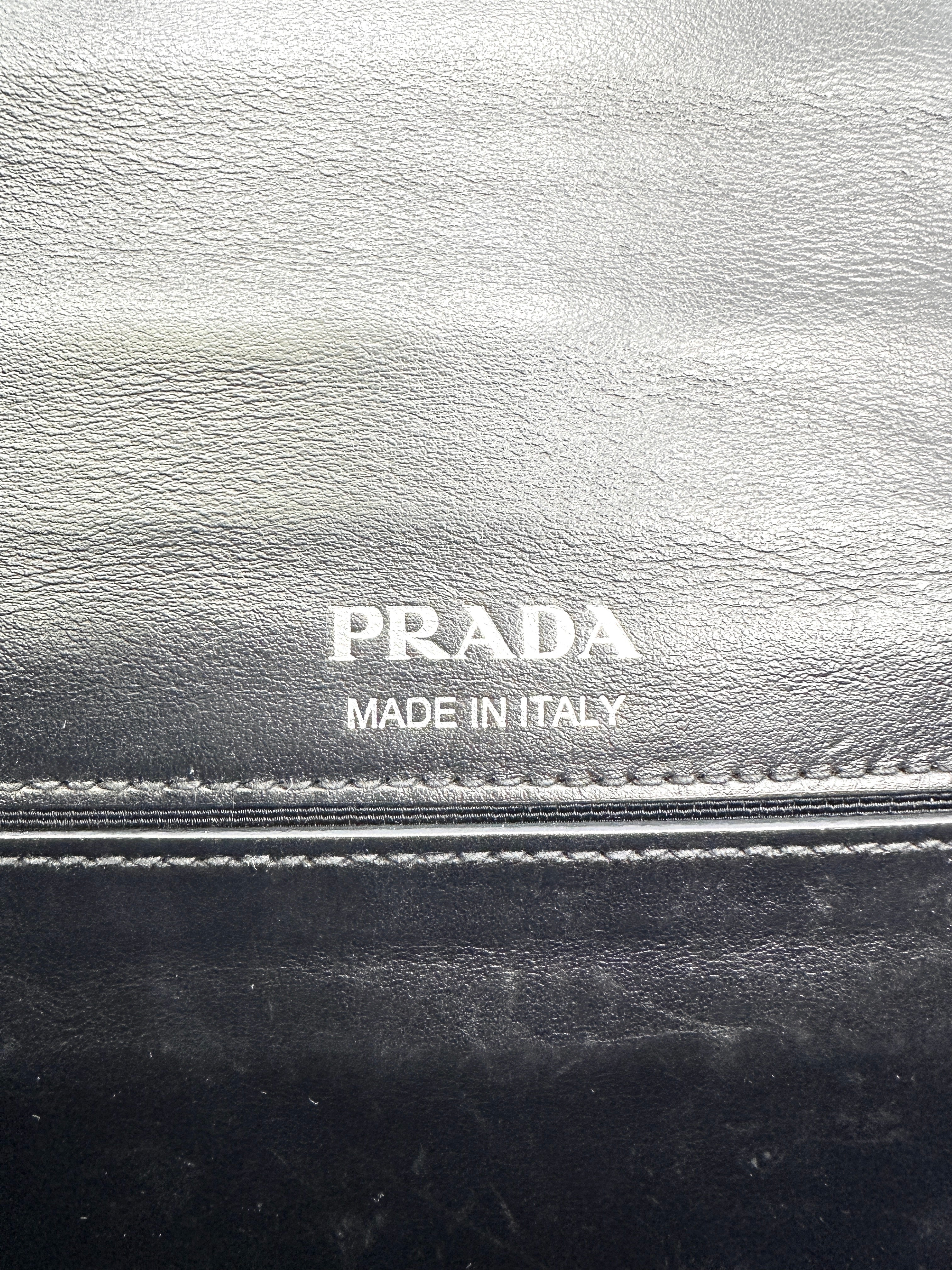 Prada Plex Ribbon Black/Pink Leather Shoulder Bag PR293